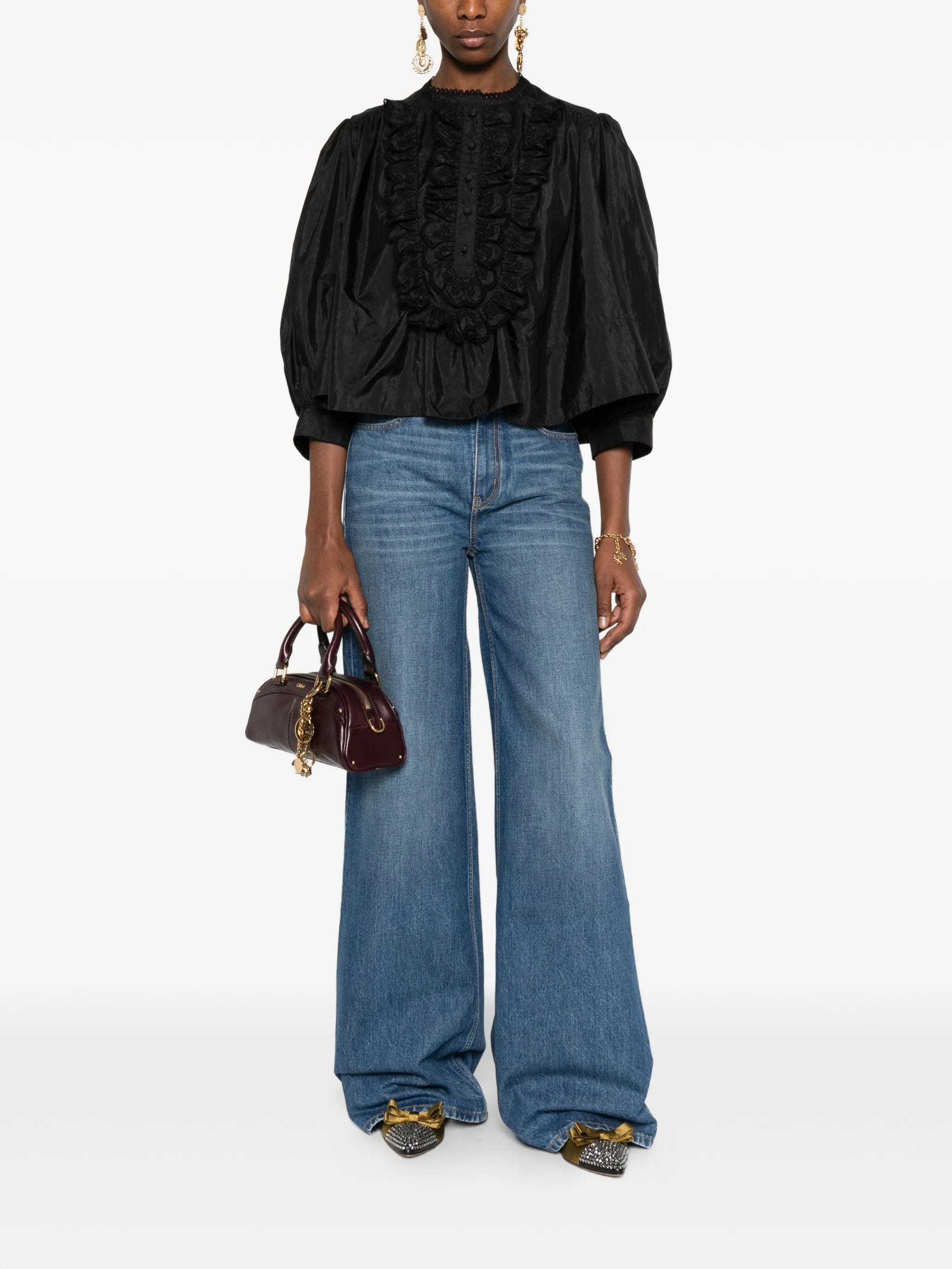 Chloé ruffled bib blouse