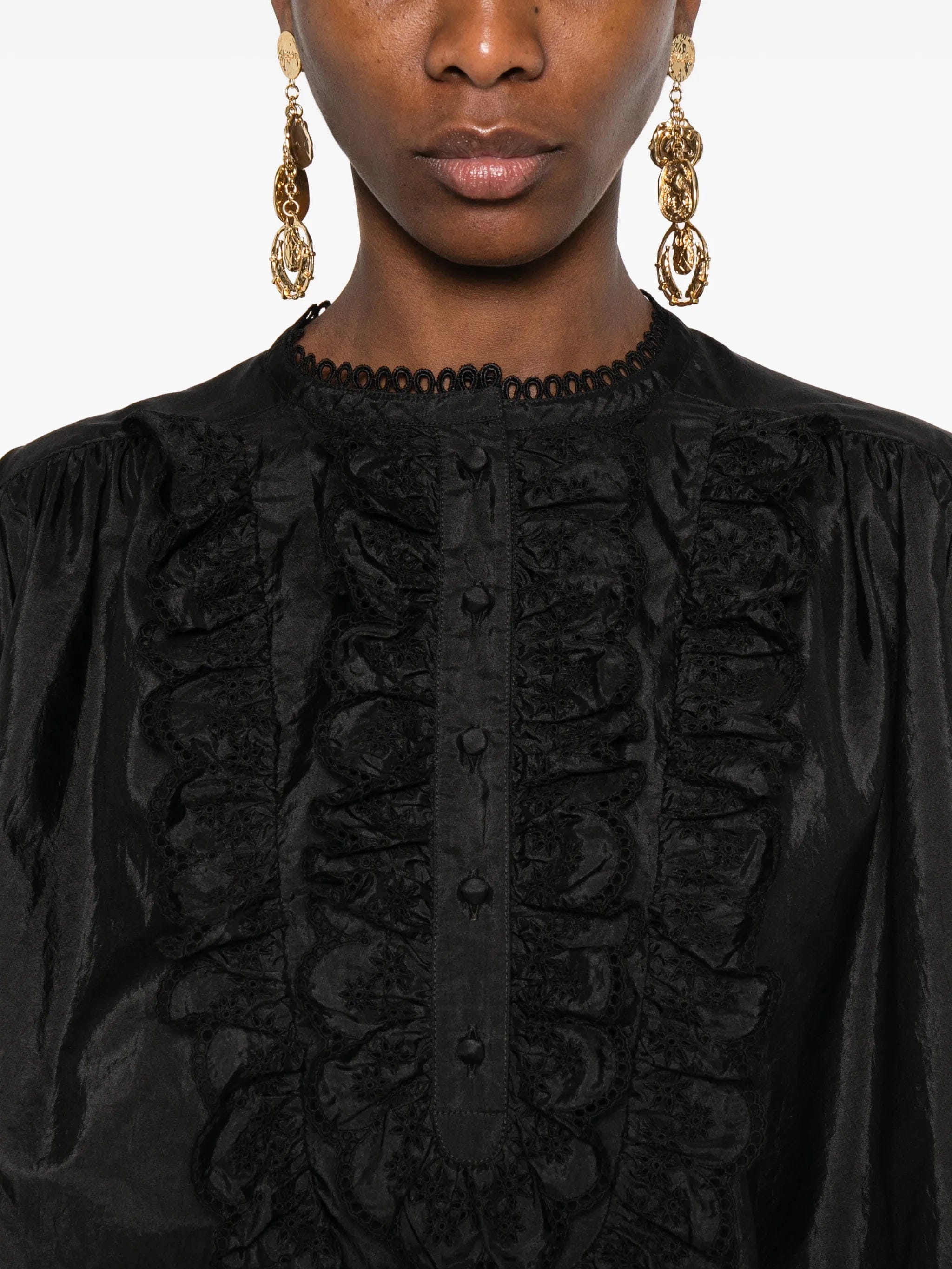 Chloé ruffled bib blouse