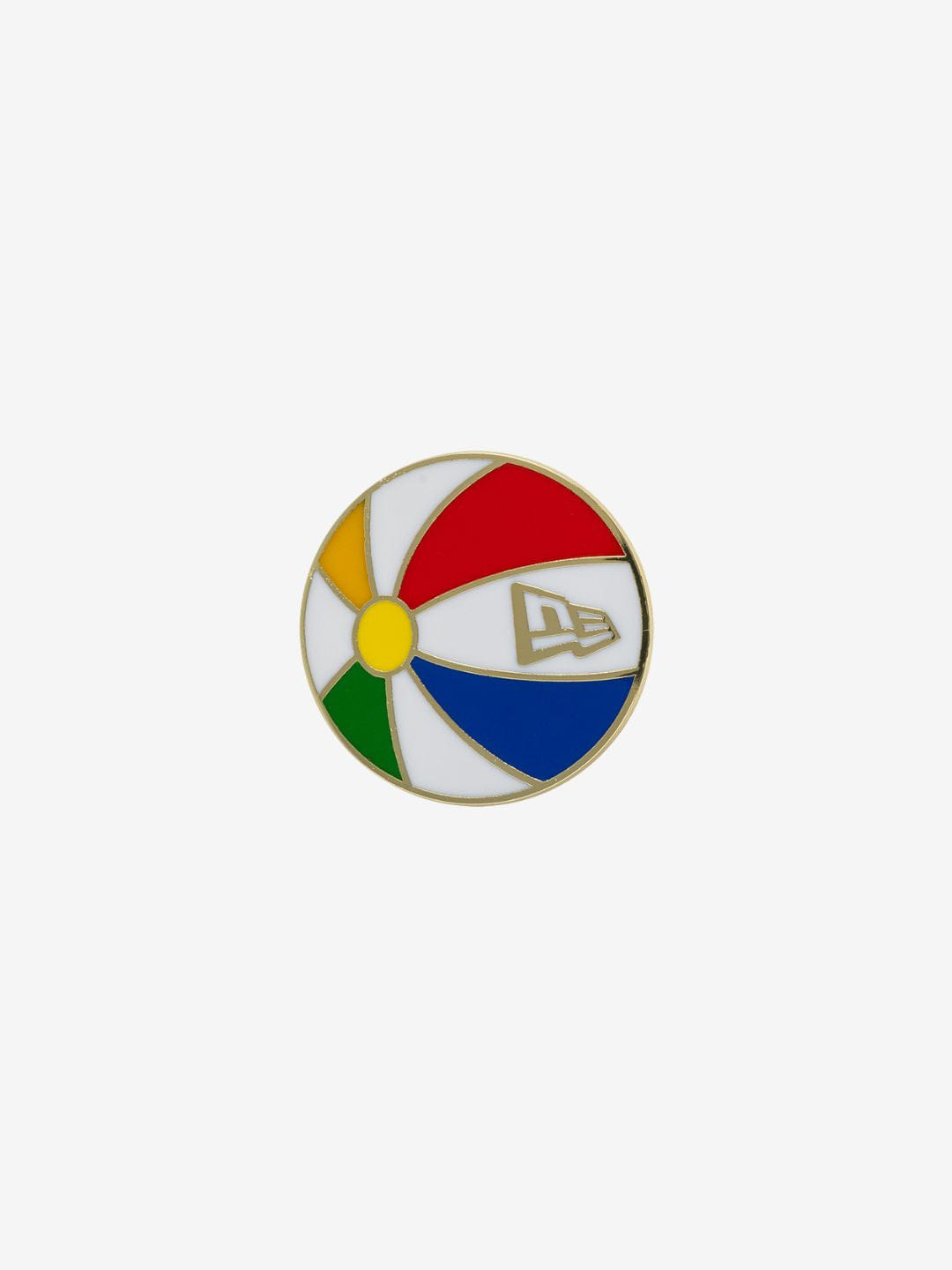 New Era Beachball Pin Badge Gold
