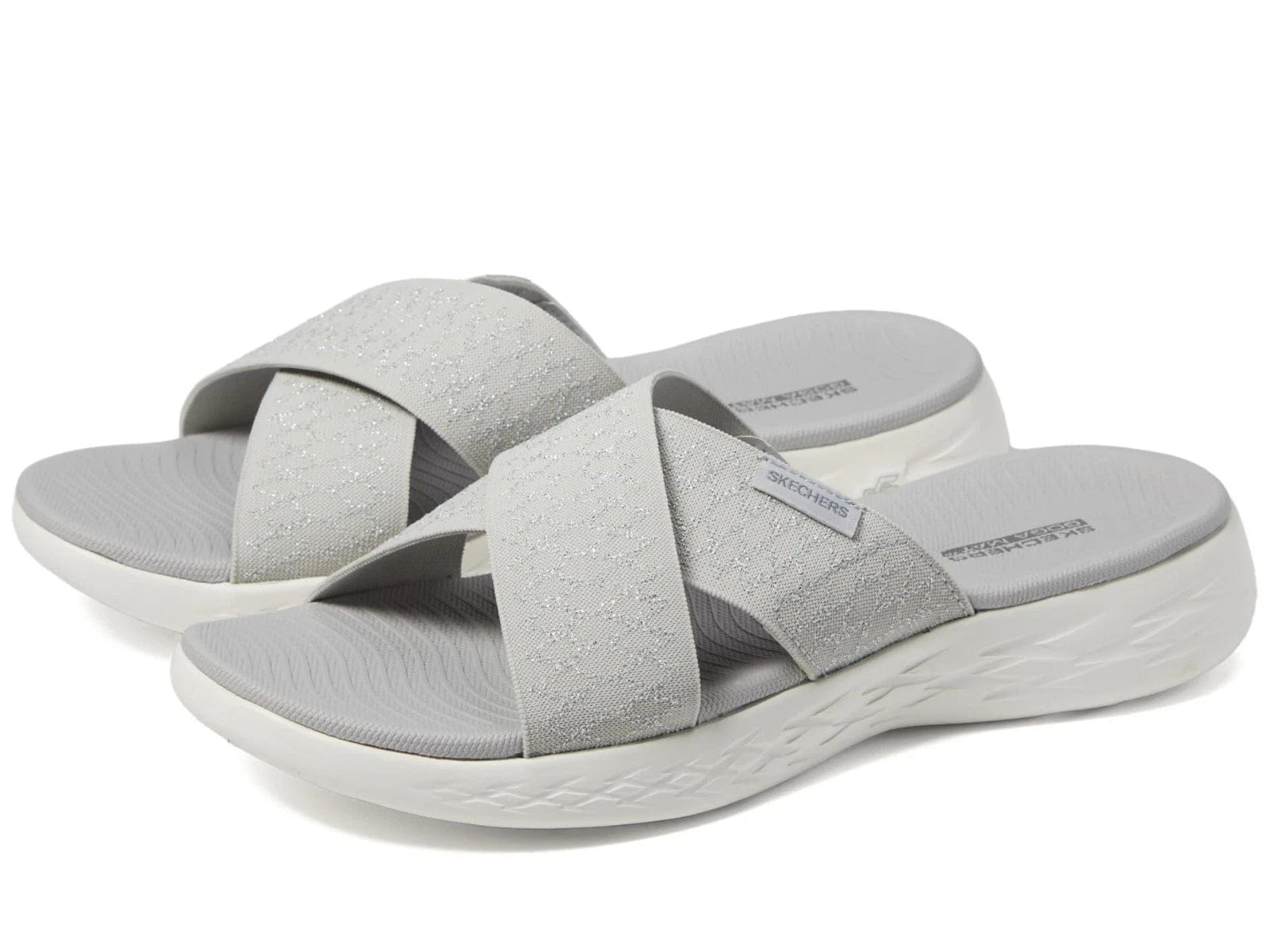Skechers ON - THE - GO 600 Enchanted Sandals Women's Gray Slip On Slide HTAT1616