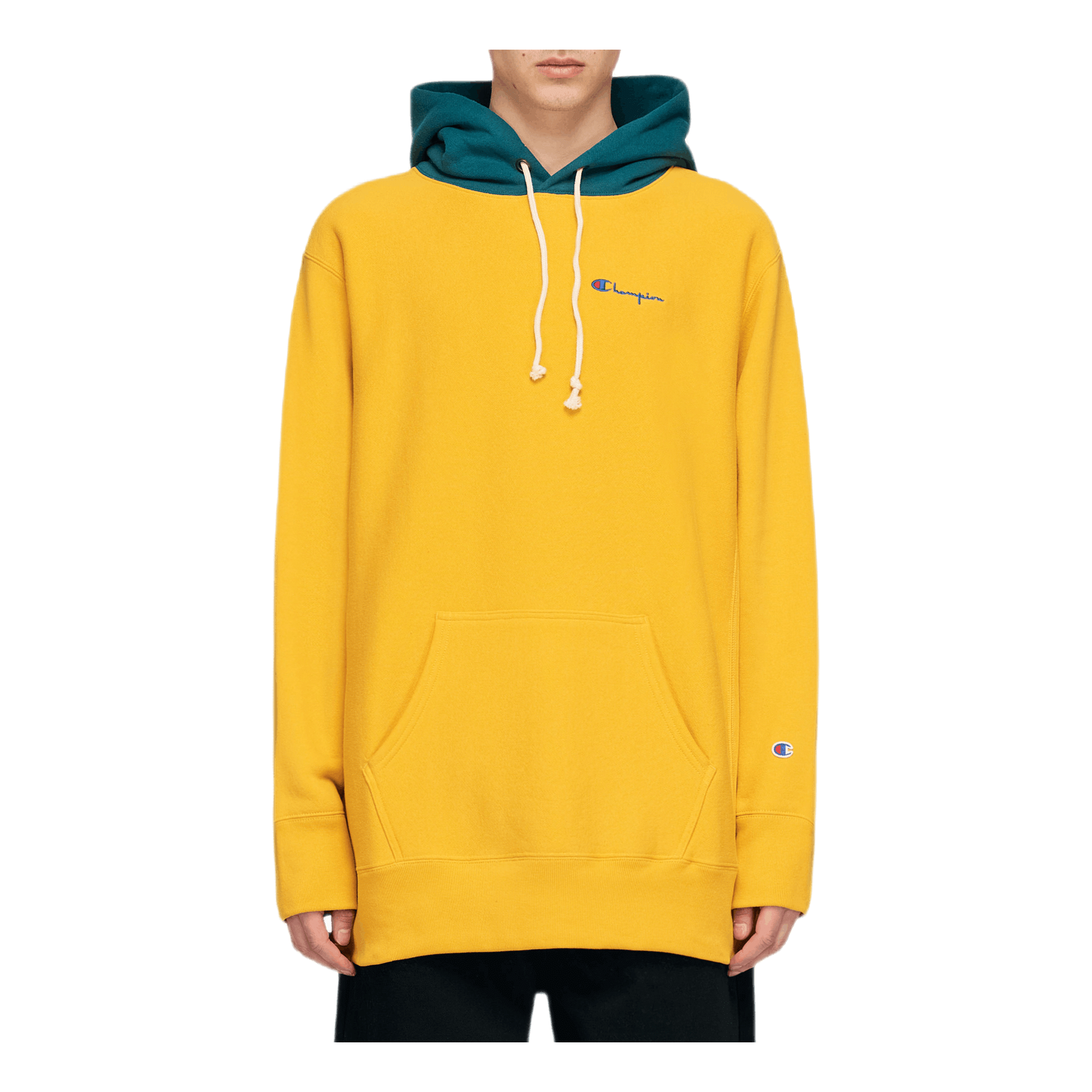 Champion Color Block Hooded Sweatshirt Yellow