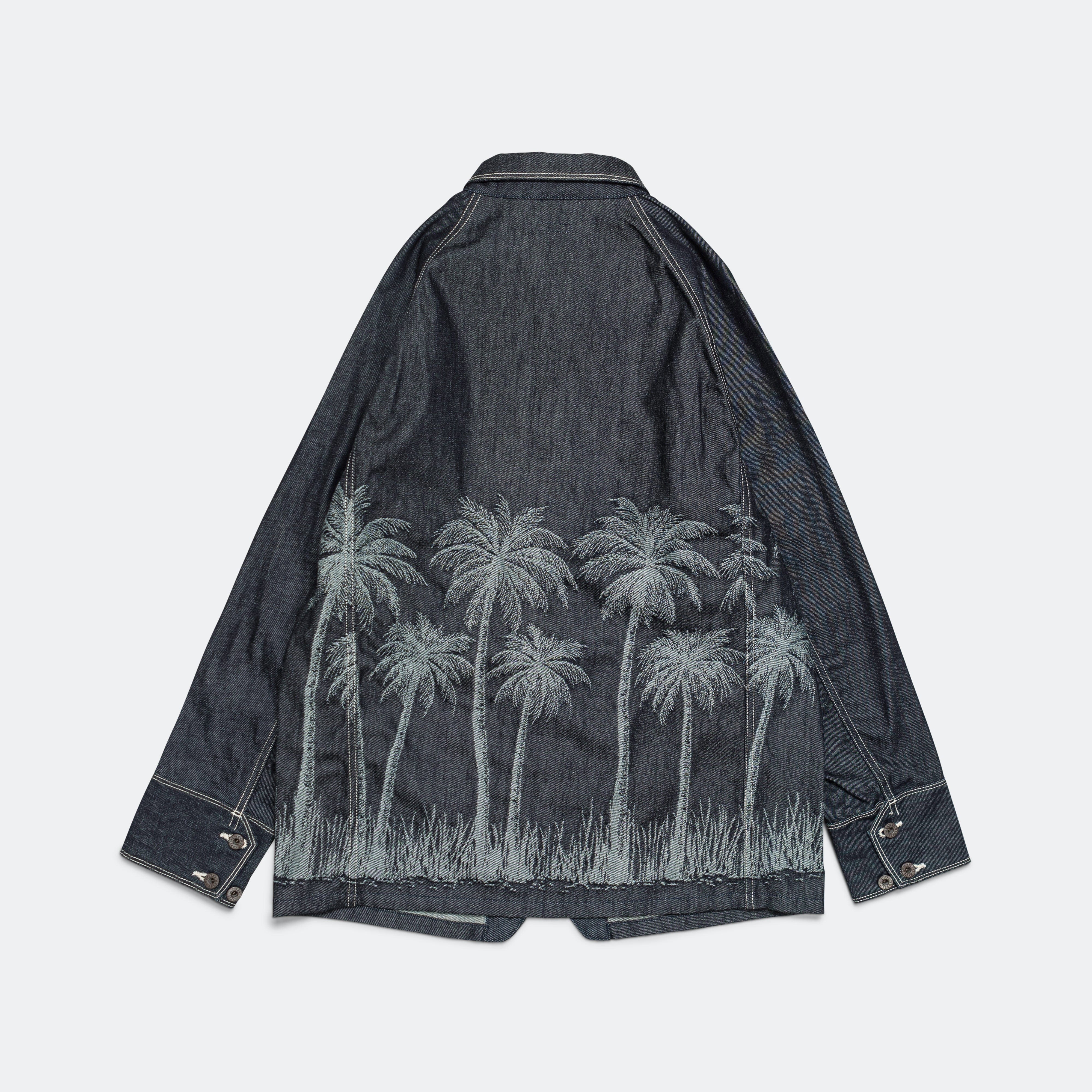 Kapital 12 oz PALM TREE Jacquard Denim CACTUS Coverall - Indigo