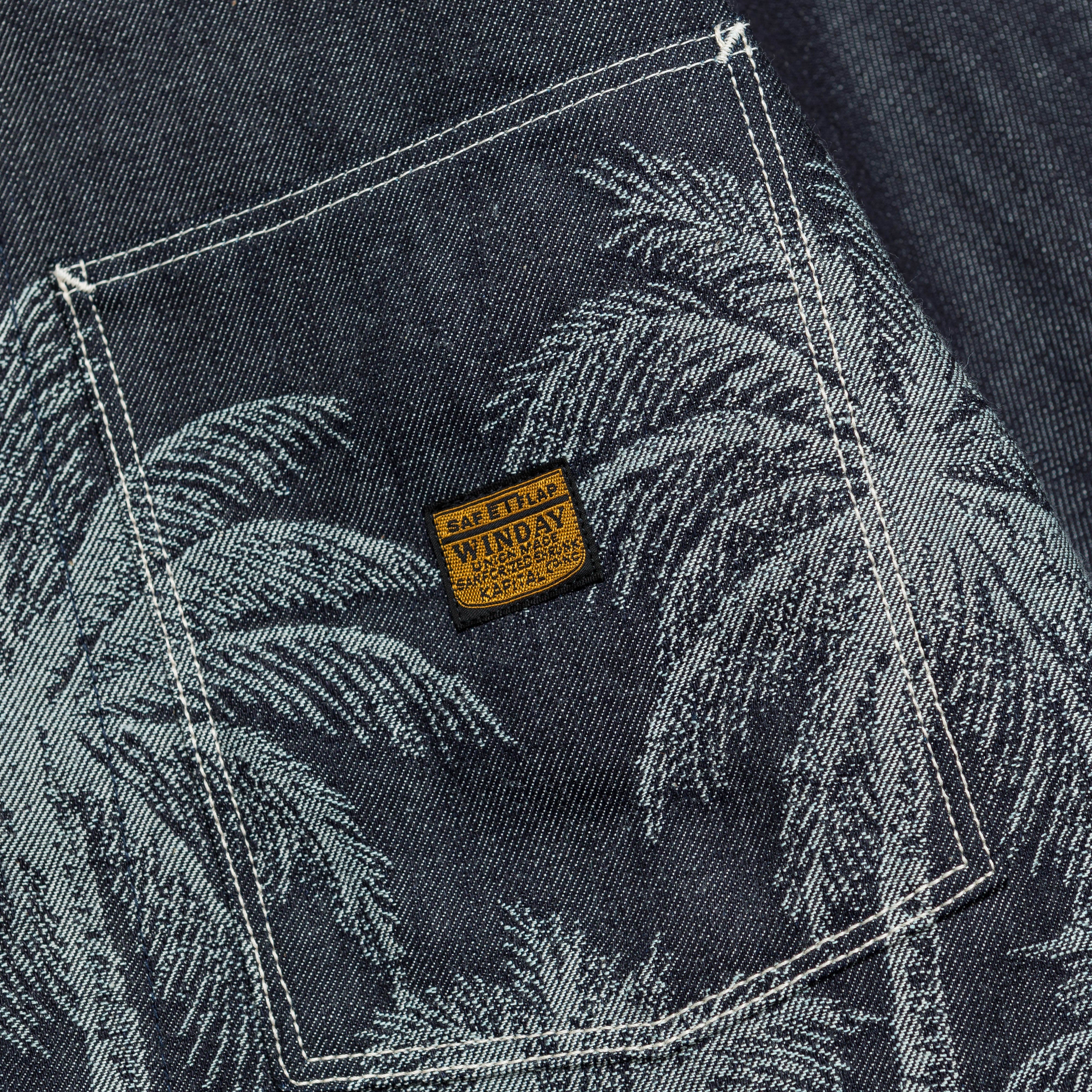Kapital 12 oz PALM TREE Jacquard Denim CACTUS Coverall - Indigo