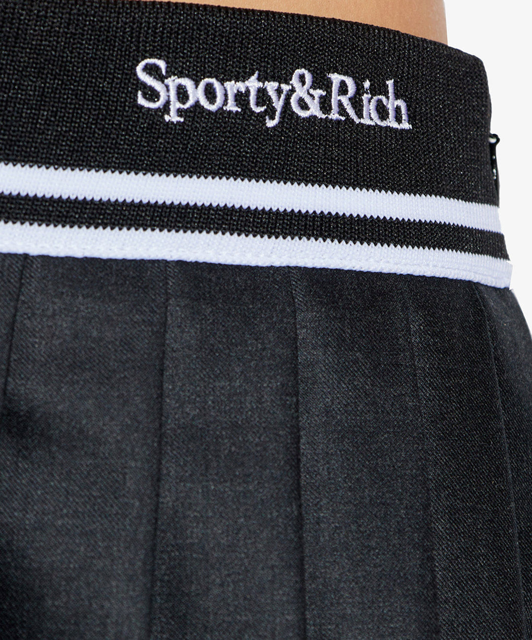 SPORTY & RICH | ABIGAIL WOOL PLEATED SKIRT { BLACK