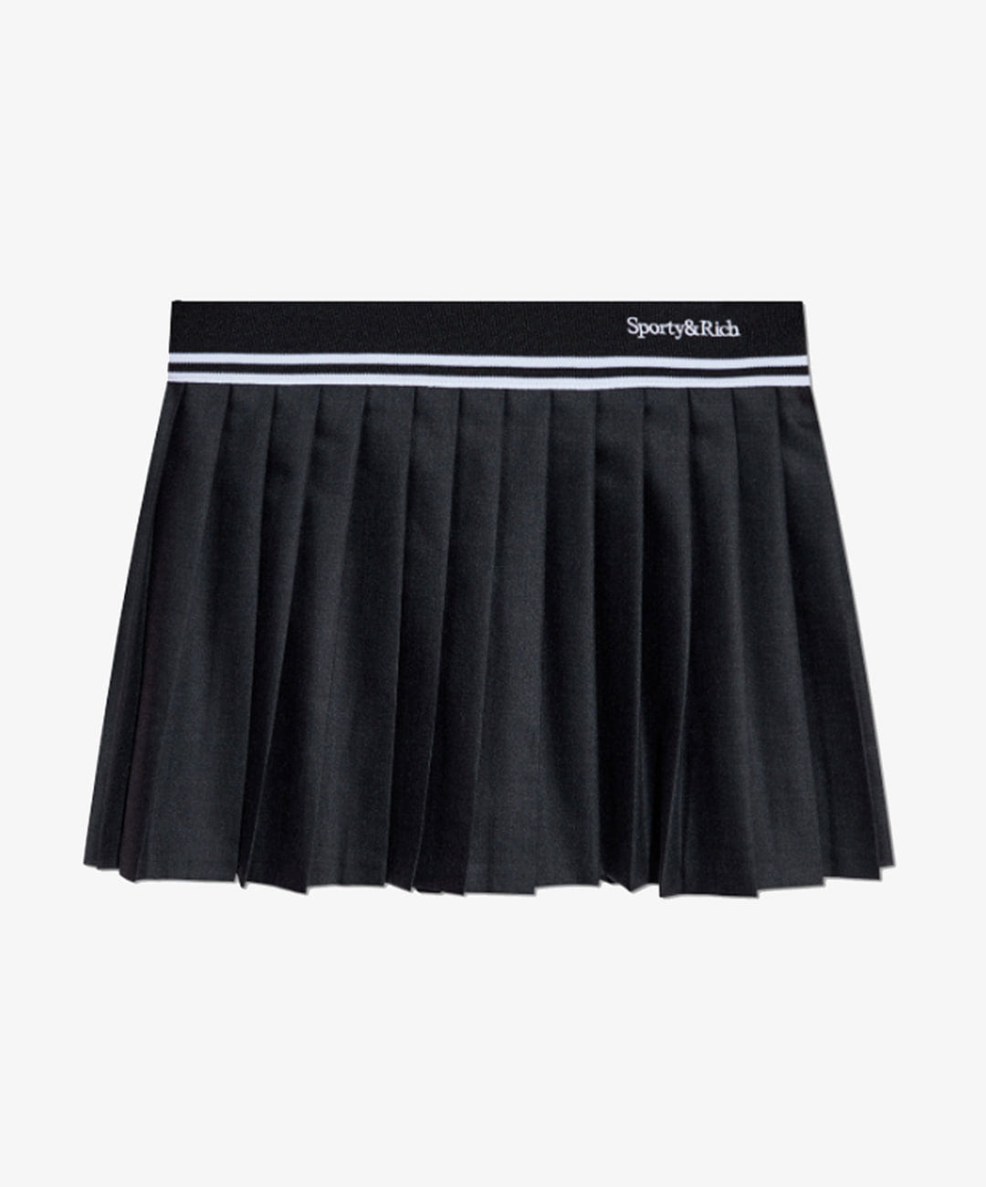 SPORTY & RICH | ABIGAIL WOOL PLEATED SKIRT { BLACK
