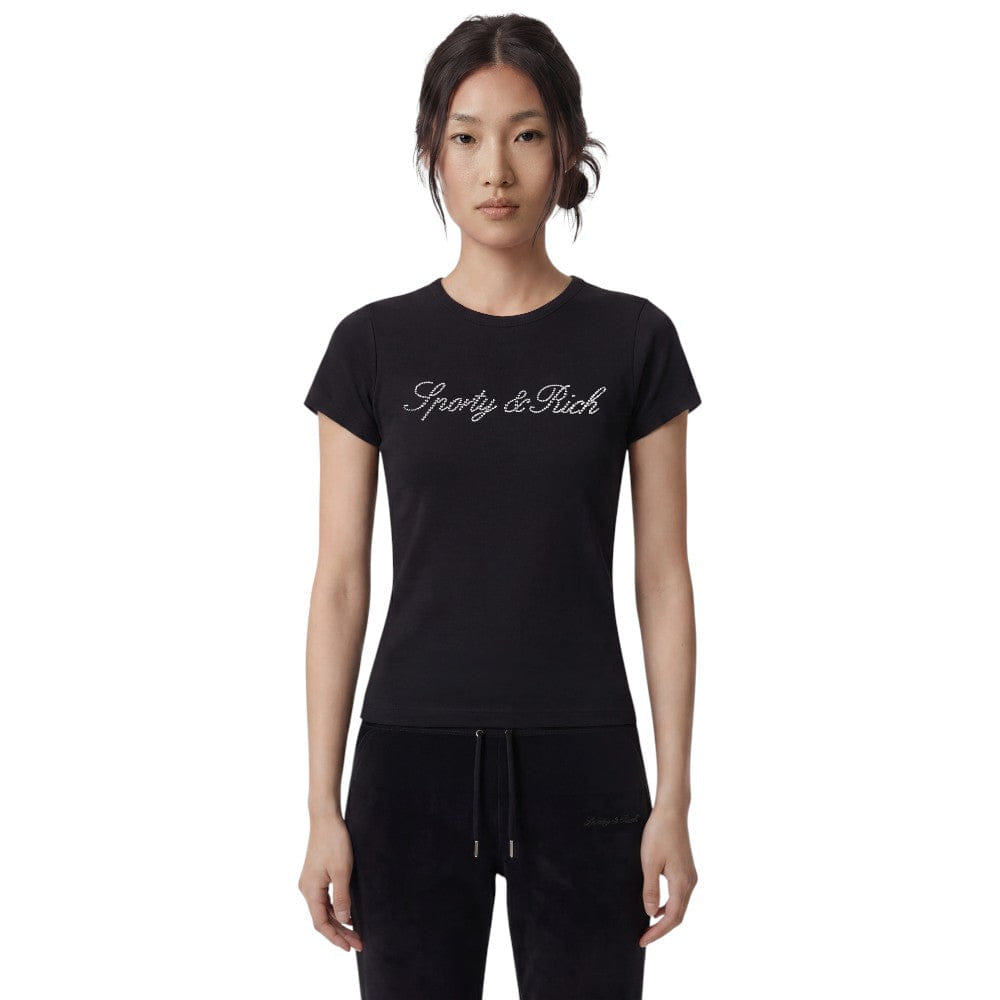 Sporty & RICH Signature Logo Krystal T-Shirt