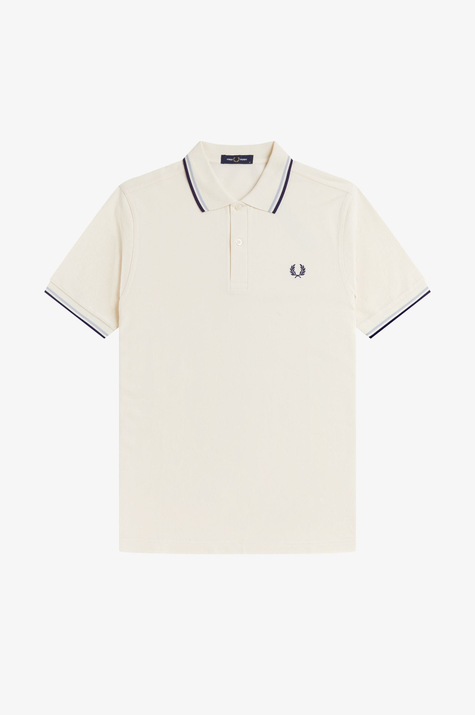 Fred Perry M3600 Twin Tip Polo - Ecru / Dusky Blue / French Navy