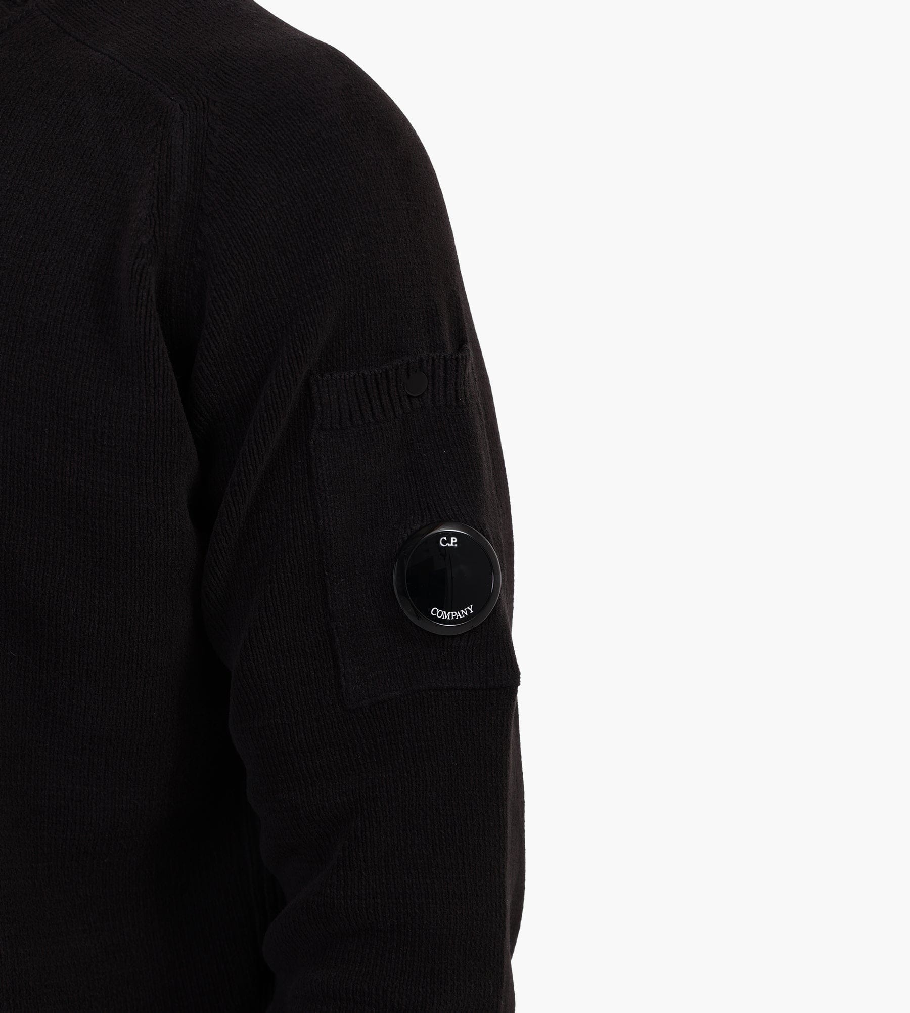C.P. Company Cotton Chenille Crewneck Lens Black