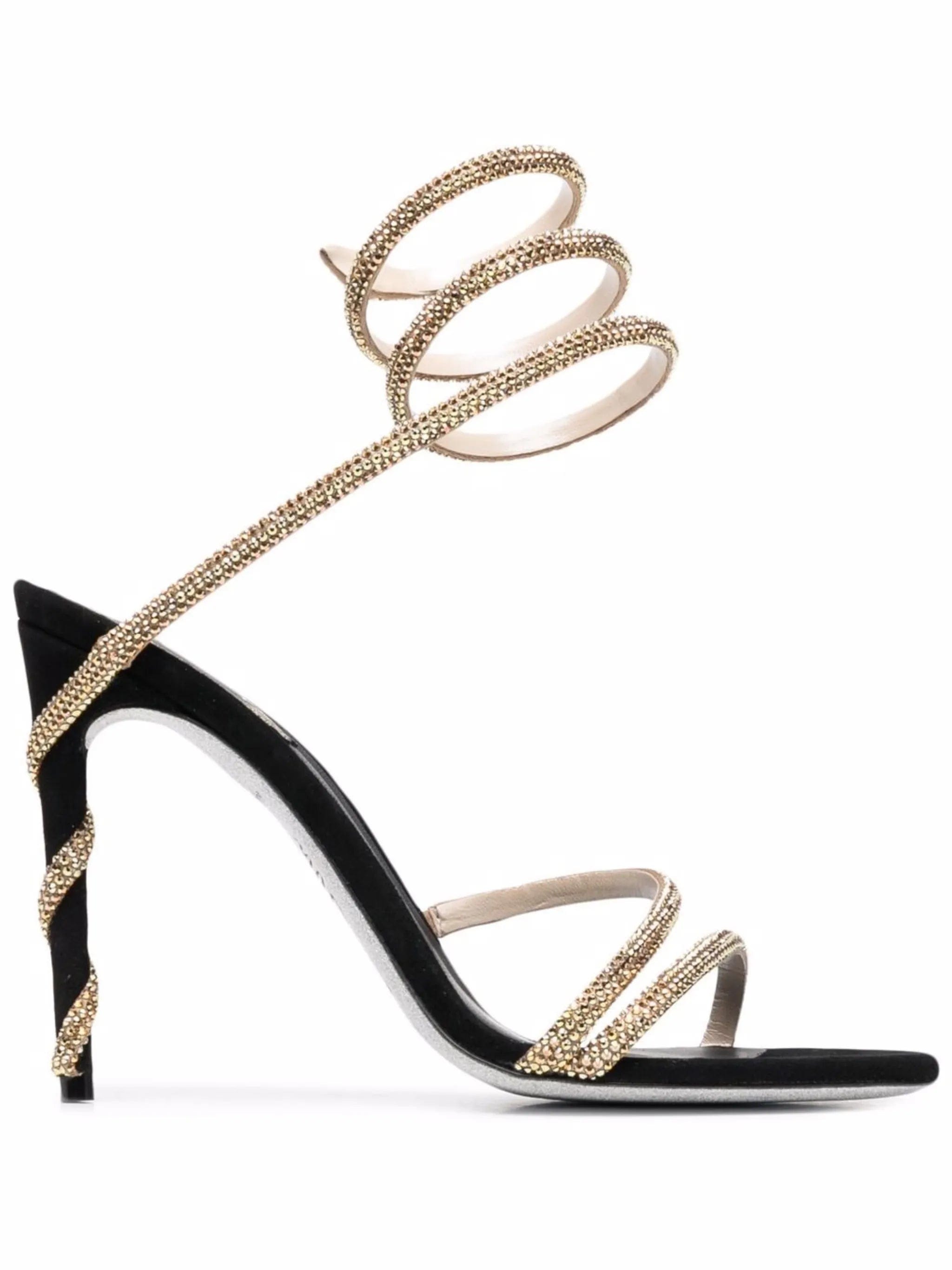 René Caovilla Margot 105 mm jewelled snake sandals