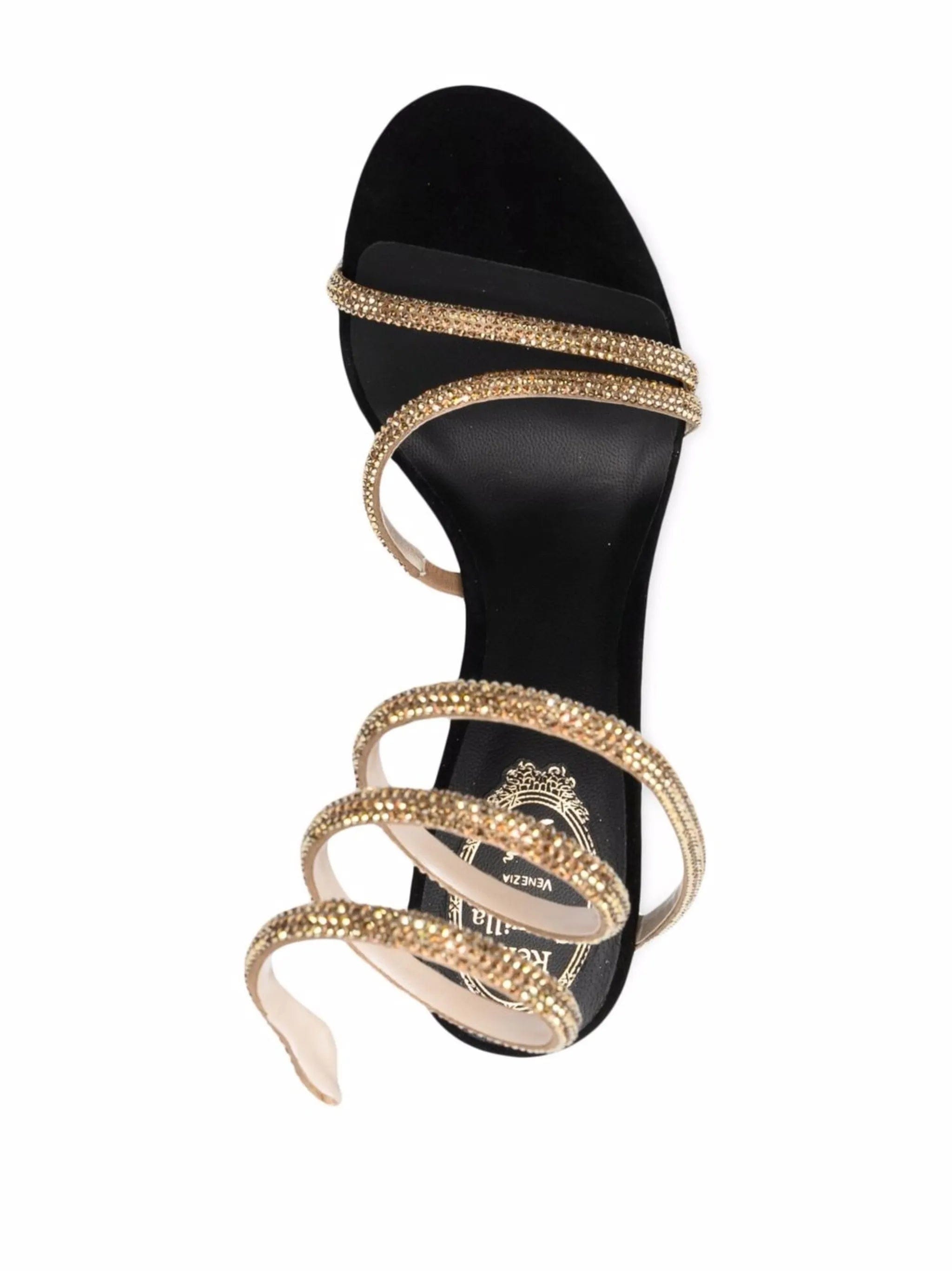 René Caovilla Margot 105 mm jewelled snake sandals