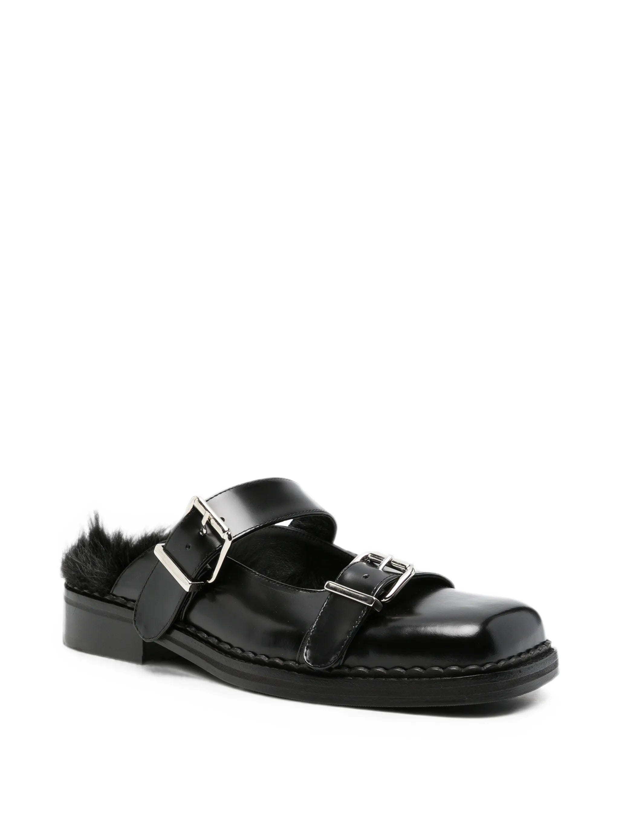 Simone Rocha faux - fur buckle mules