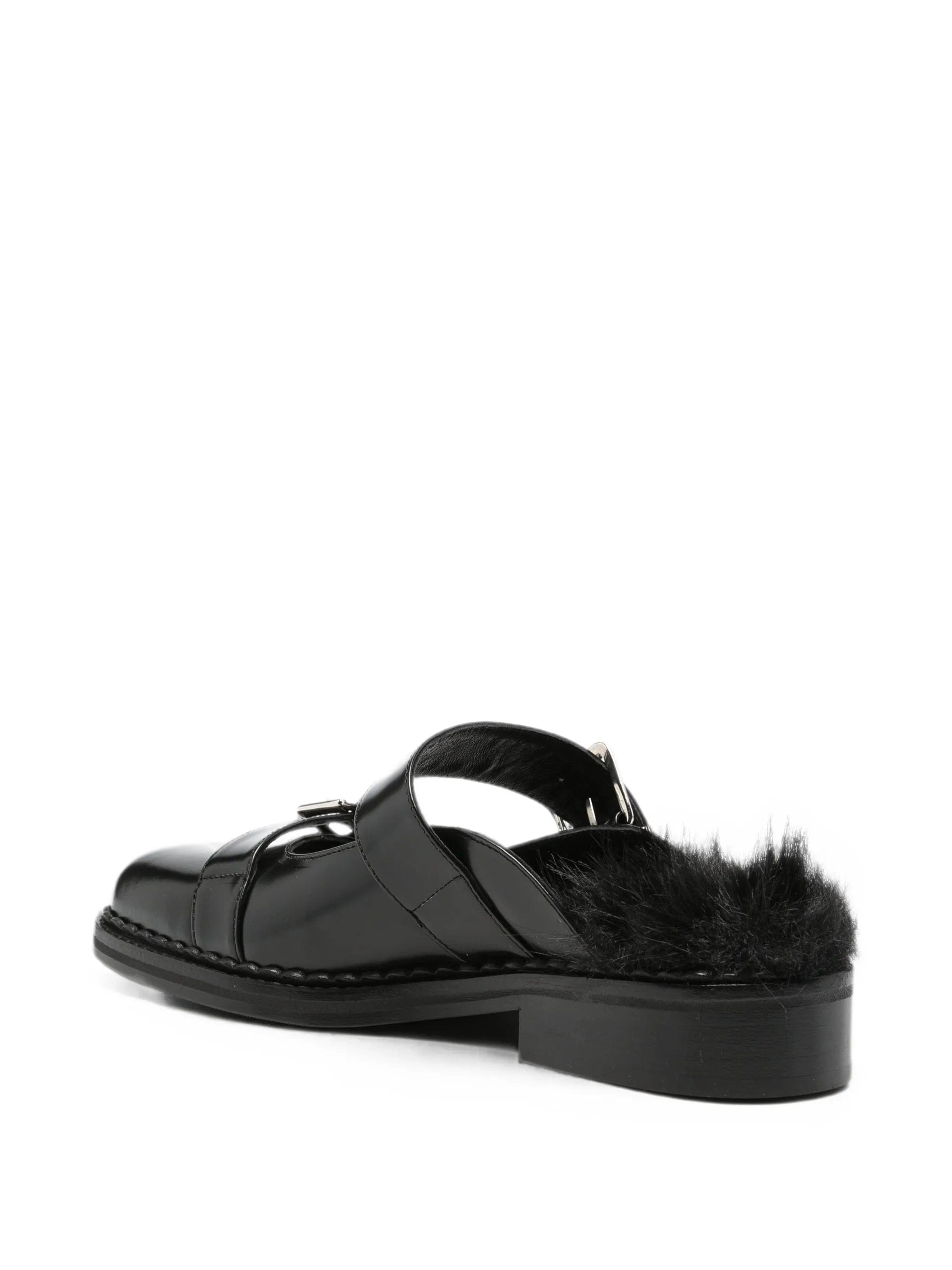 Simone Rocha faux - fur buckle mules