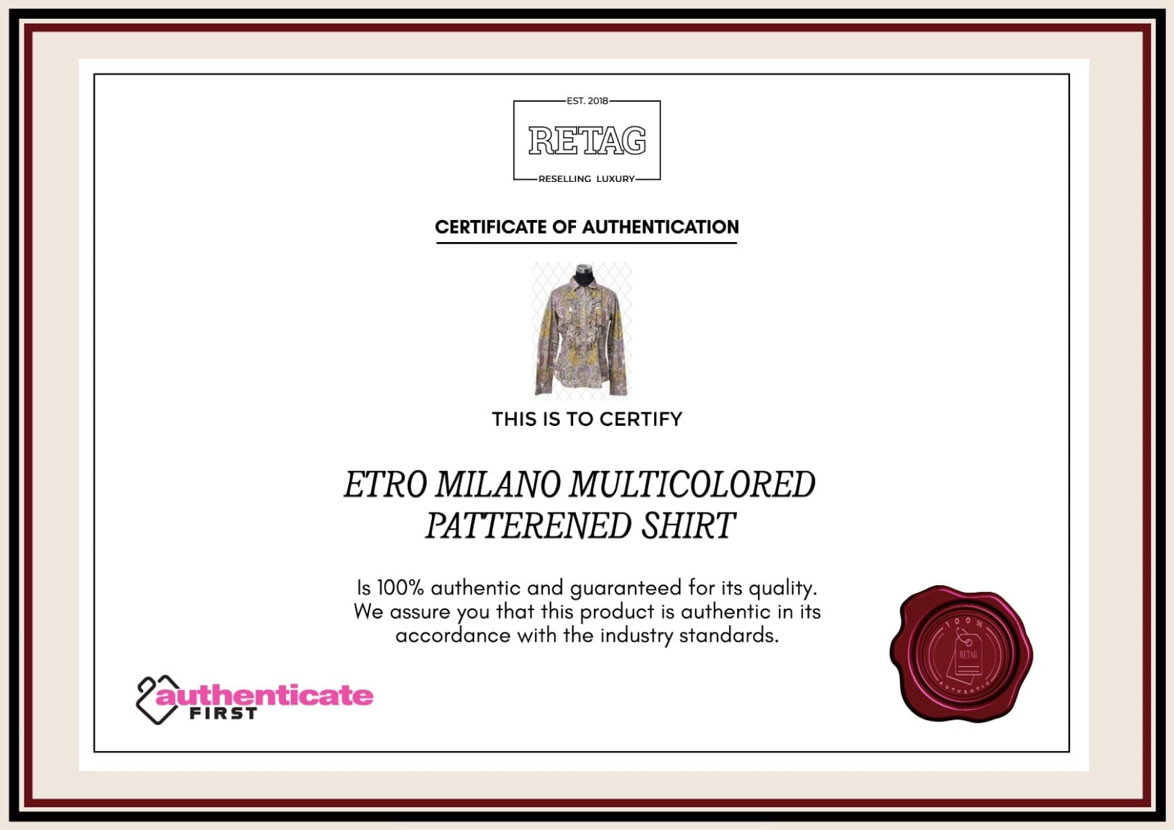 Etro Milano Multicolored Patterened Shirt