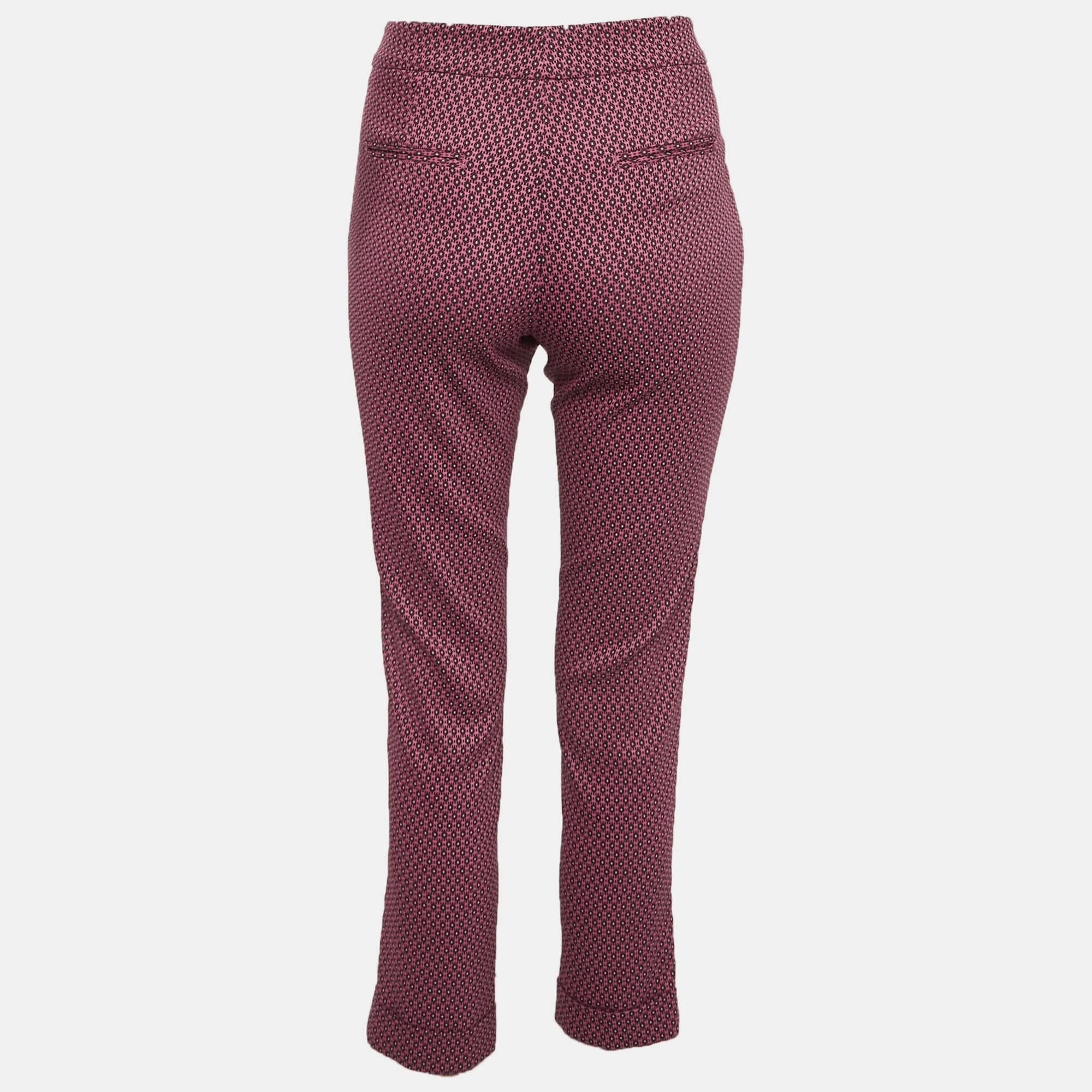 Etro Pink Jacquard Pattern Straight Fit Trousers