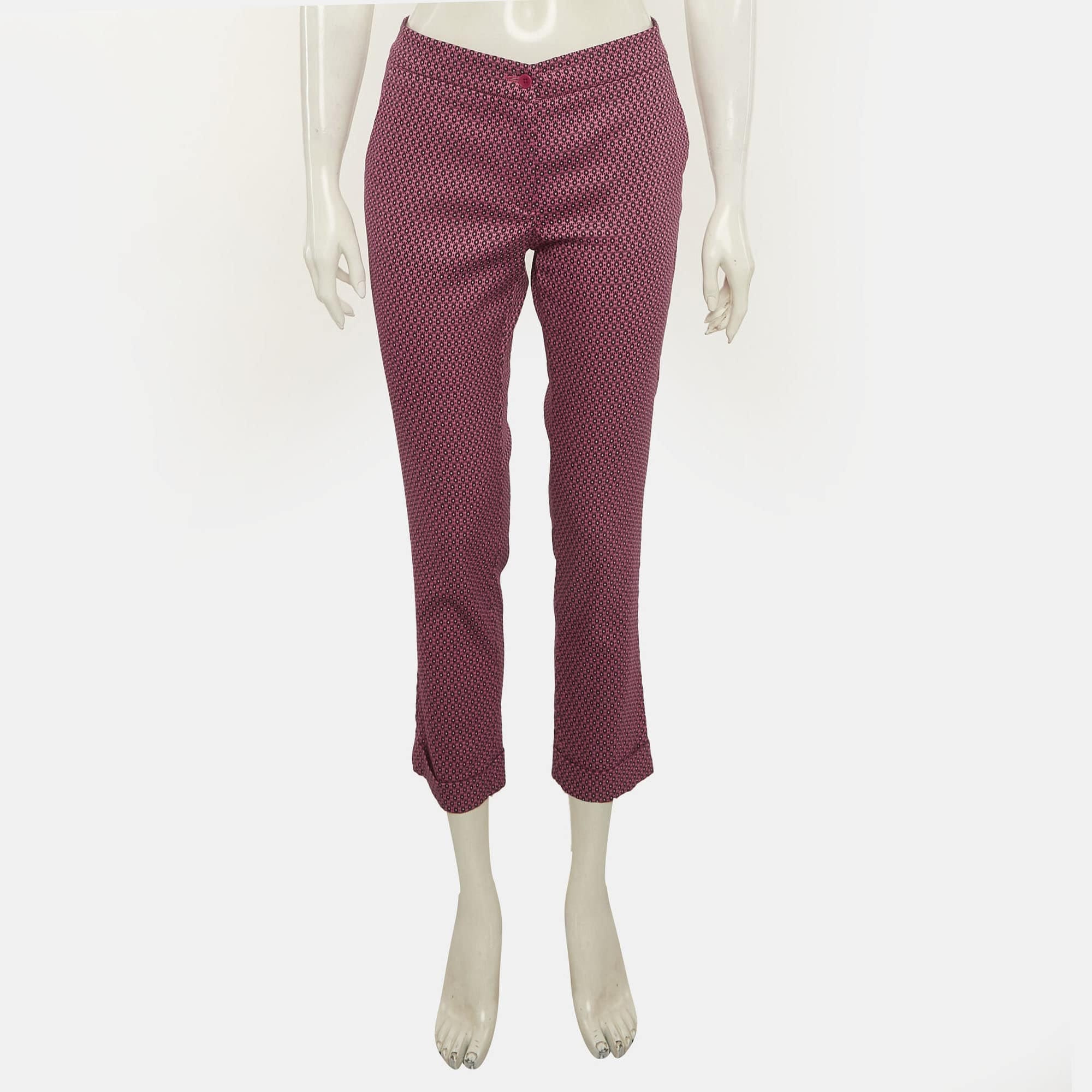 Etro Pink Jacquard Pattern Straight Fit Trousers