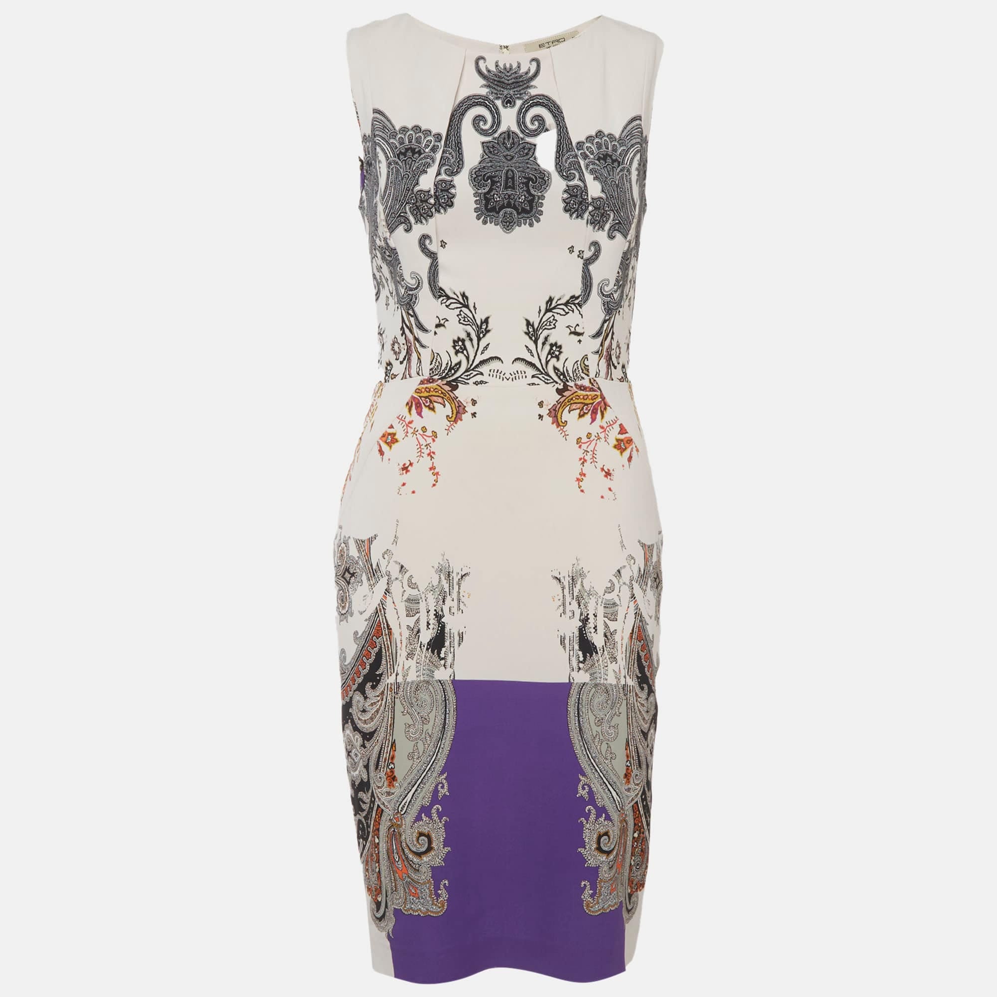 Etro Multicolor Printed Crepe Sheath Dress
