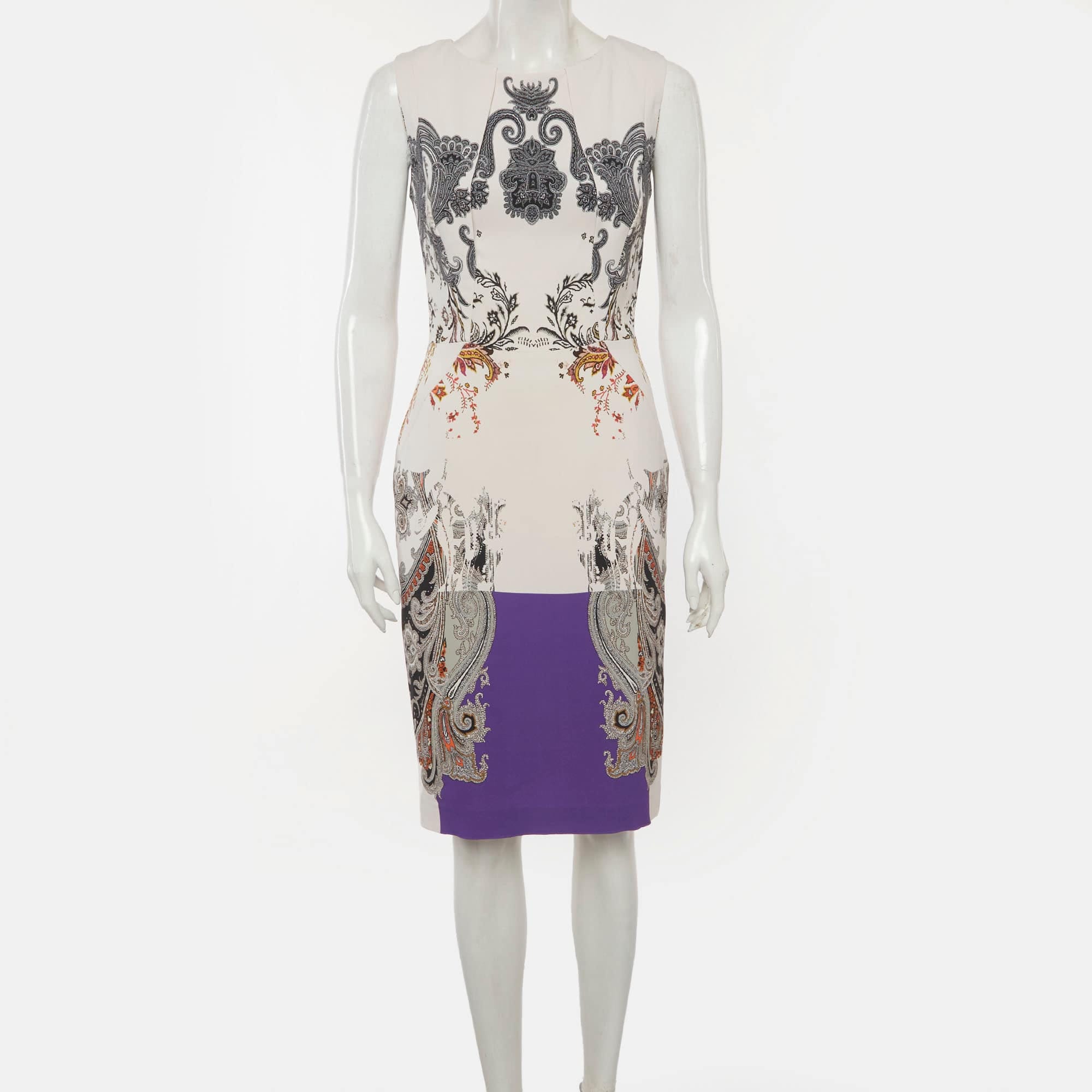 Etro Multicolor Printed Crepe Sheath Dress