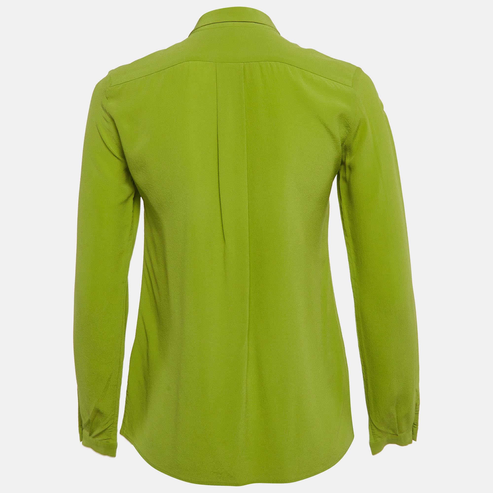 Etro Green Crepe Silk Button Up Shirt