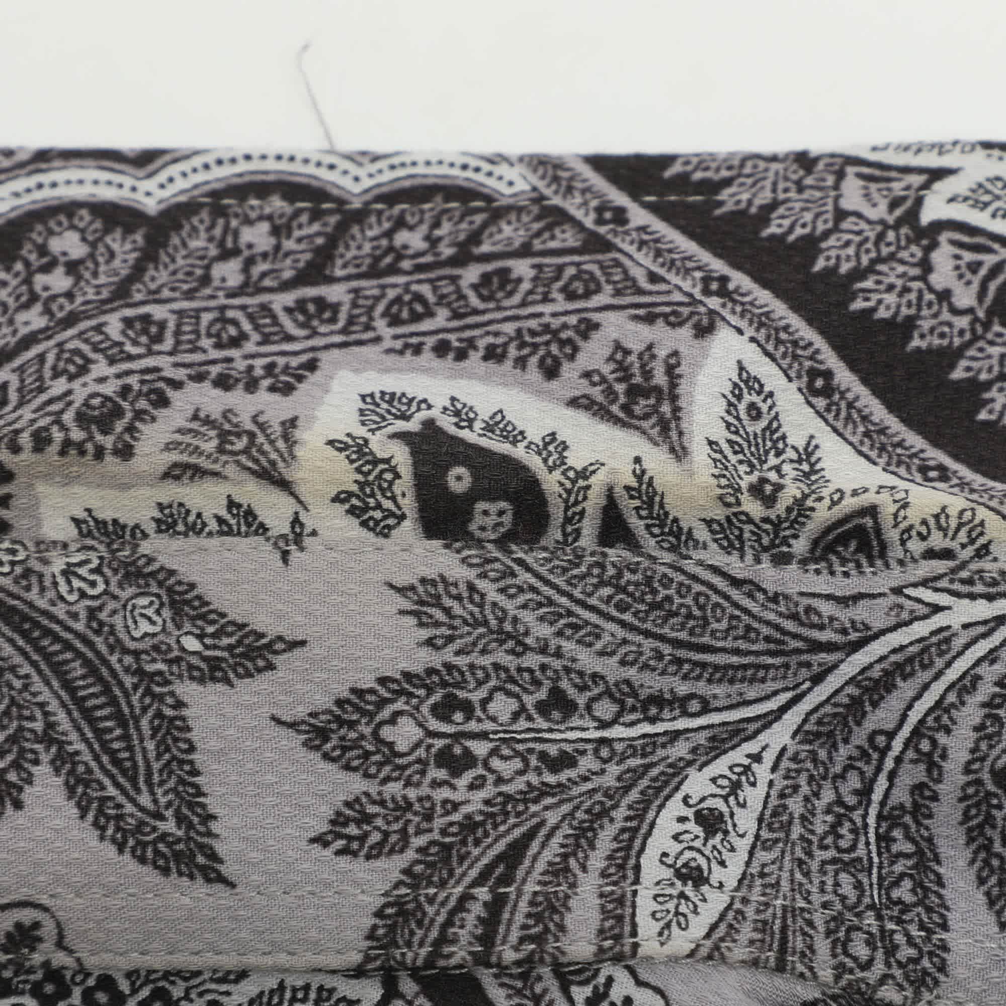 Etro Grey Paisley Print Cotton Long Sleeve Shirt