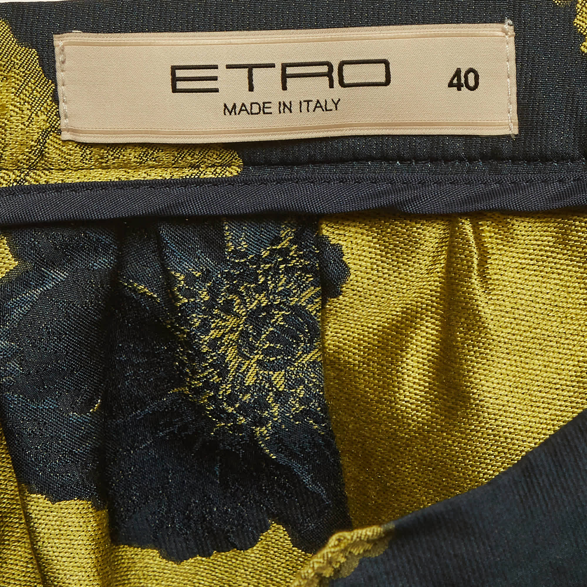 Etro Blue/gold Floral Jacquard Mini Skirt