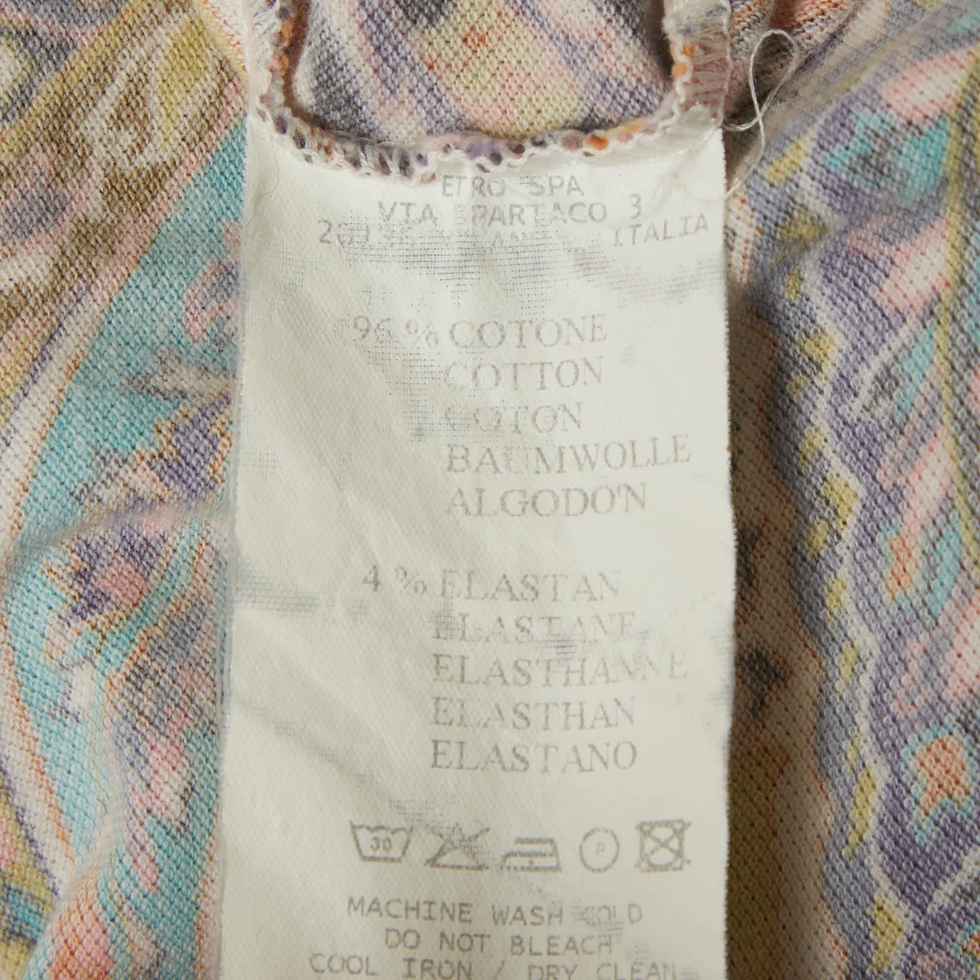 Etro Multicolor Paisley - Print Cotton Polo T - Shirt