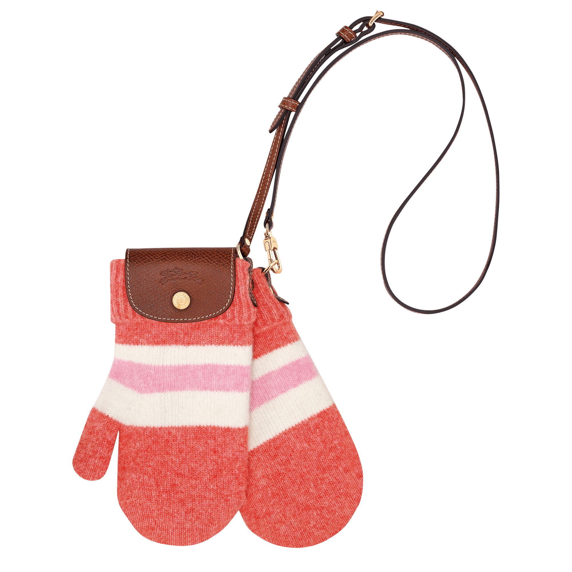 Long Champ Longchamp Le Pliage Collection Mittens bag Coral/Pink