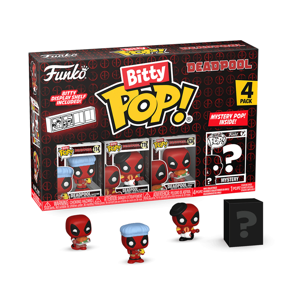 Funko Pop! Deadpool Bathtime 4 Pack Bitty Funko POP! - Deadpool - Chance Of Chase