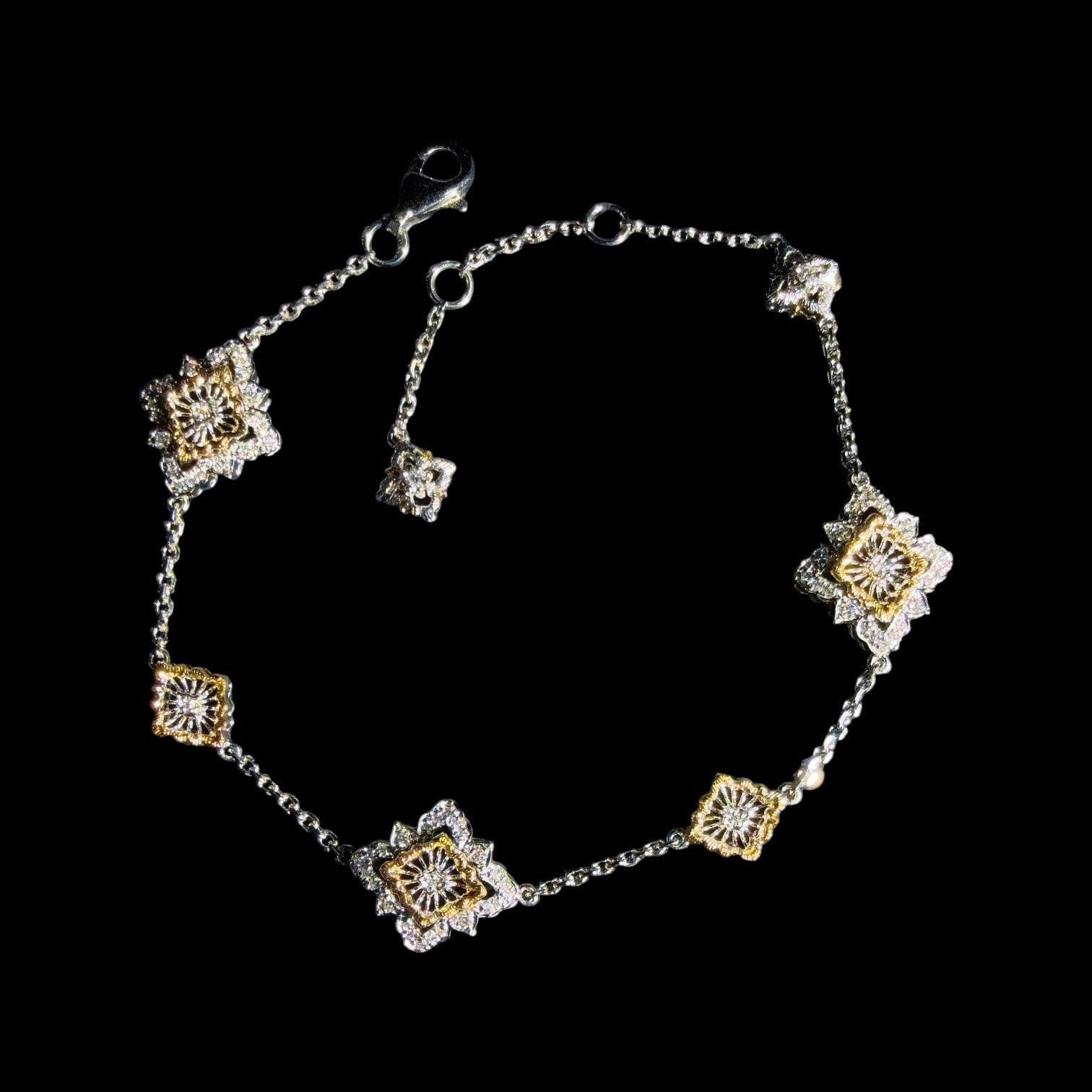 Buccellati 0.202ct Natural White Diamond Buccellati - Style Bracelet set in Platinum