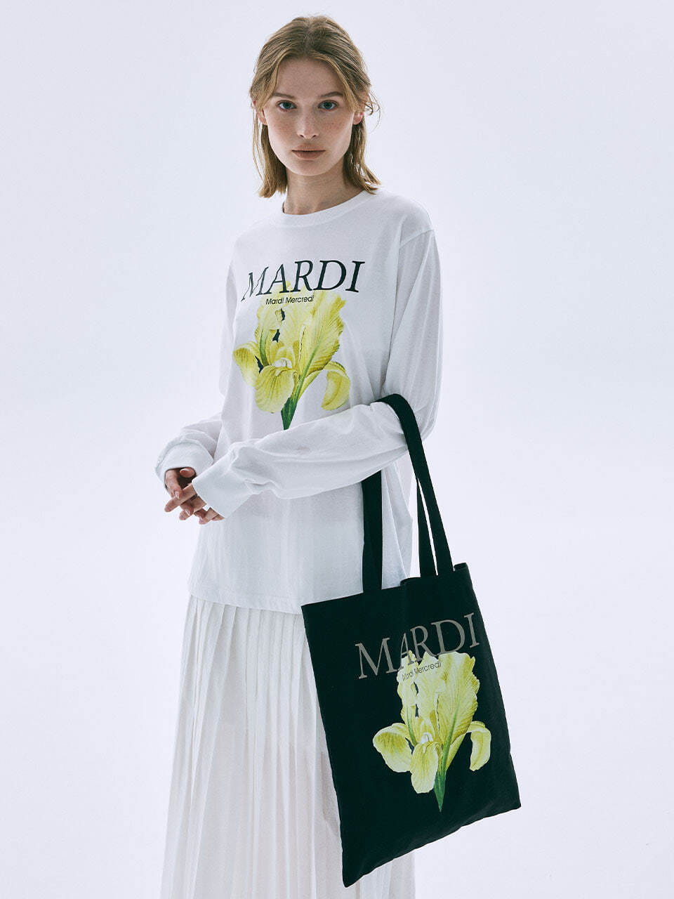 MARDI Mercredi CANVAS BAG LILIES 06_BLACK