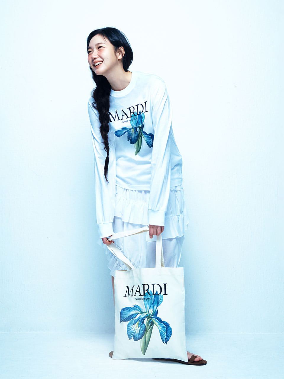 MARDI Mercredi CANVAS BAG LILIES 07_CREAM