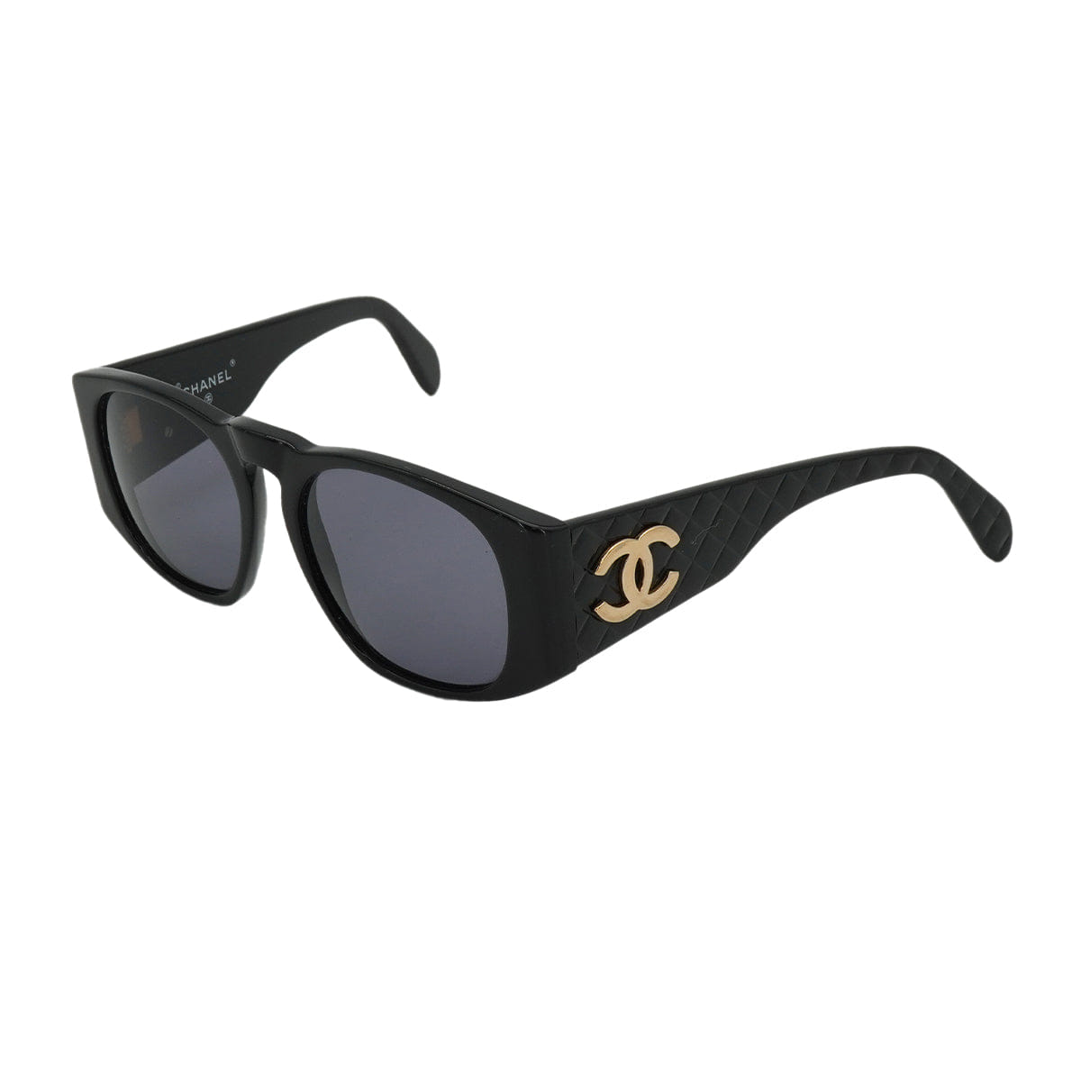 VINTAGE CHANEL COCOMARK MATELASSE SUNGLASSES BLACK EYEWEAR 90328703