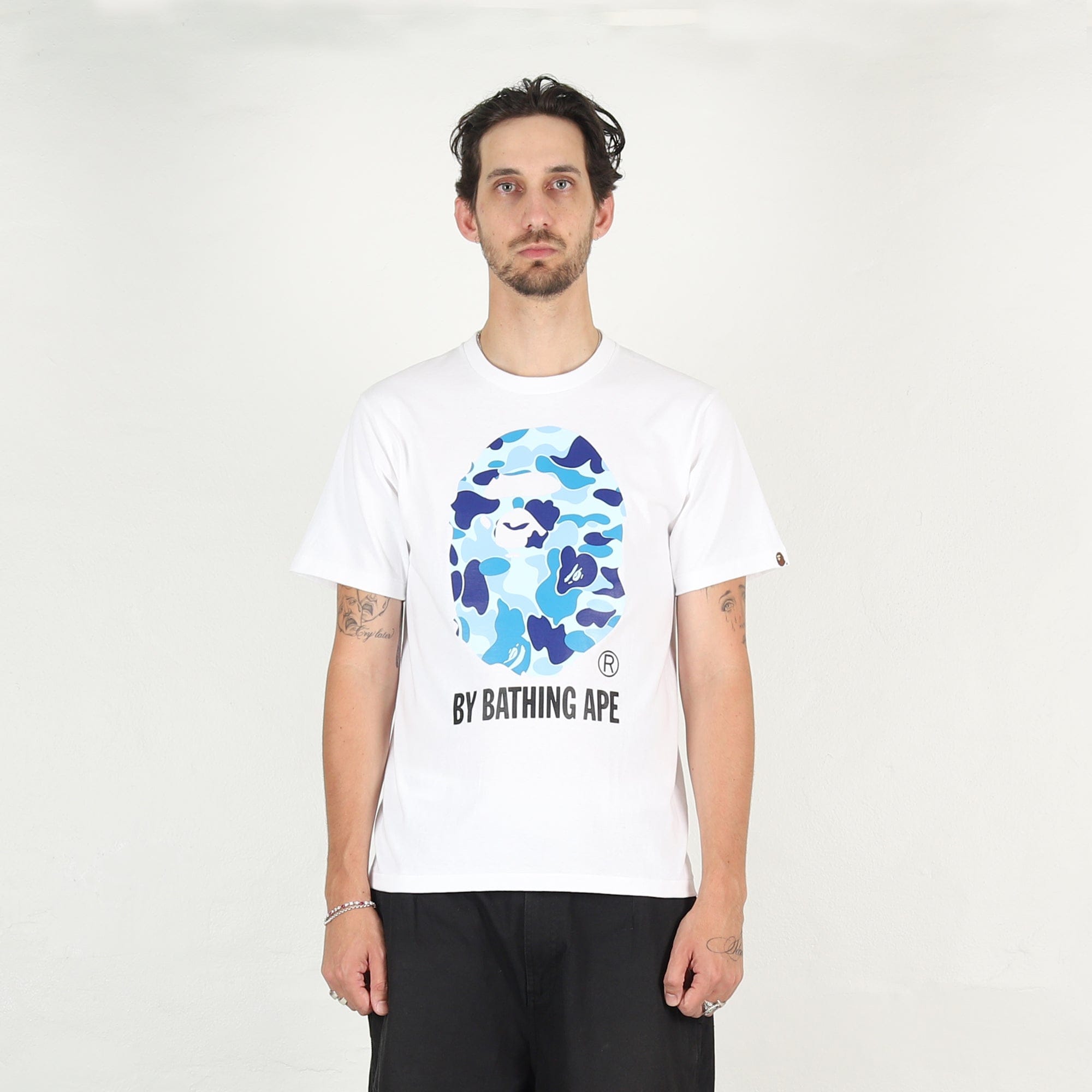 A Bathing Ape ABC Camo By Bathing Ape T - Shirt - White/Blue