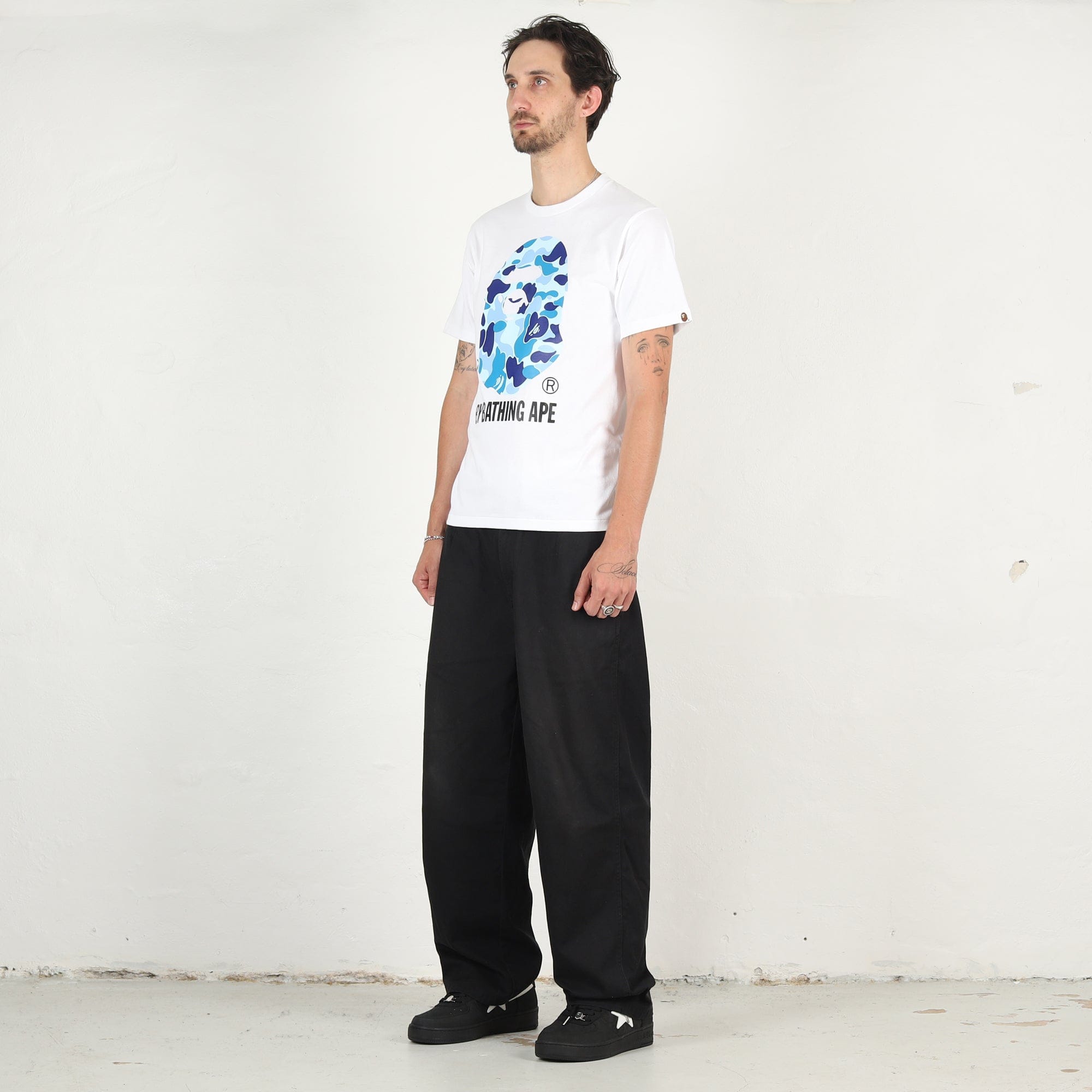 A Bathing Ape ABC Camo By Bathing Ape T - Shirt - White/Blue
