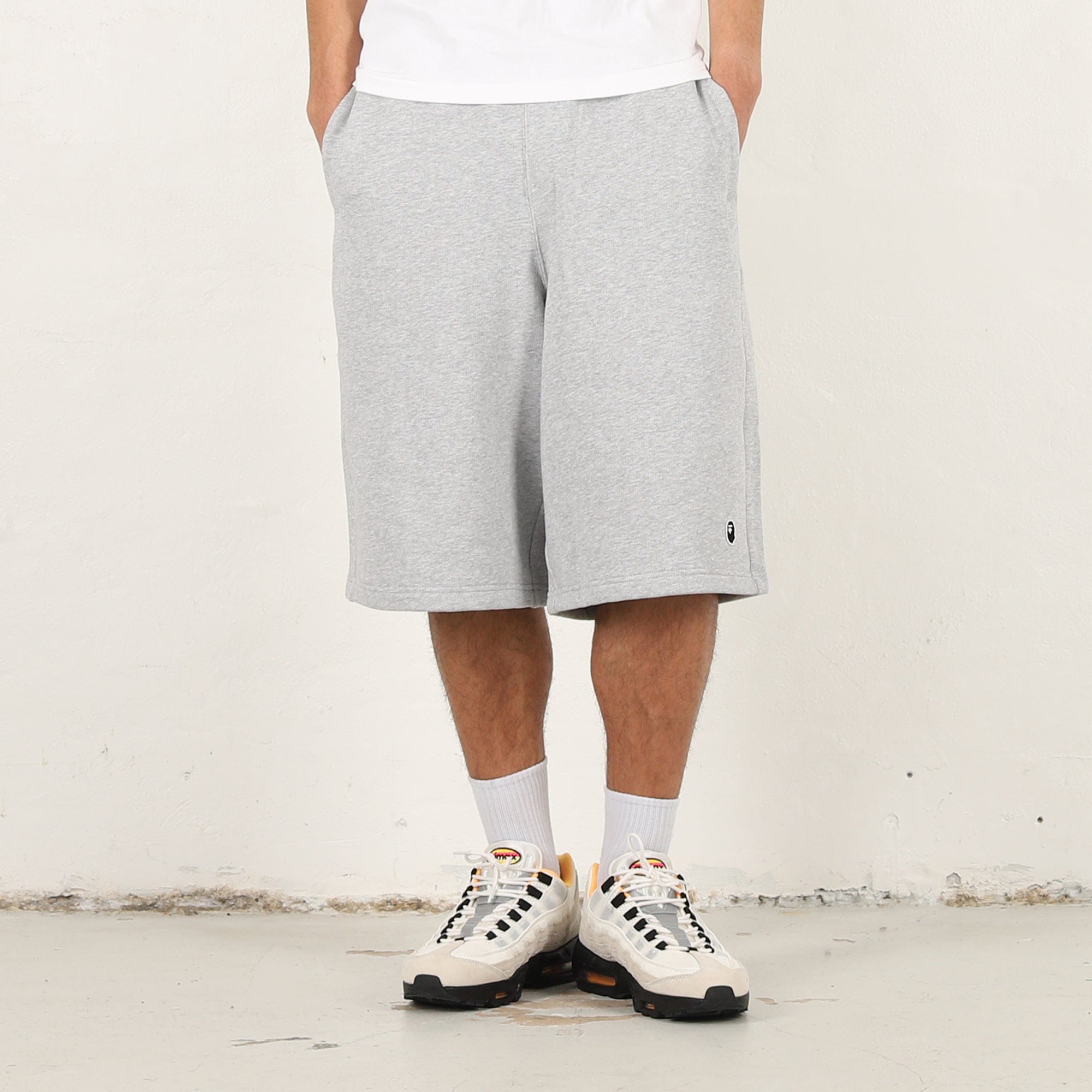 A Bathing Ape One Point Relaxed Fit Sweat Shorts - Grey