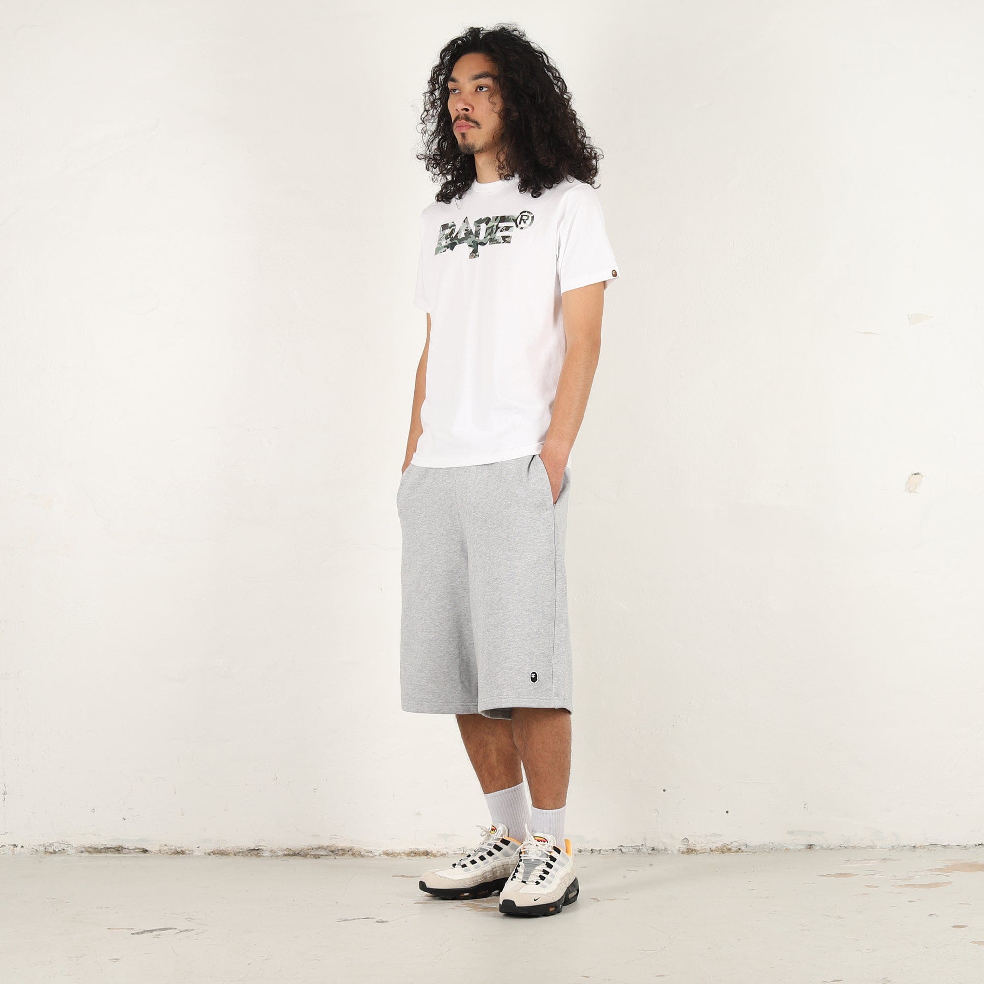 A Bathing Ape One Point Relaxed Fit Sweat Shorts - Grey