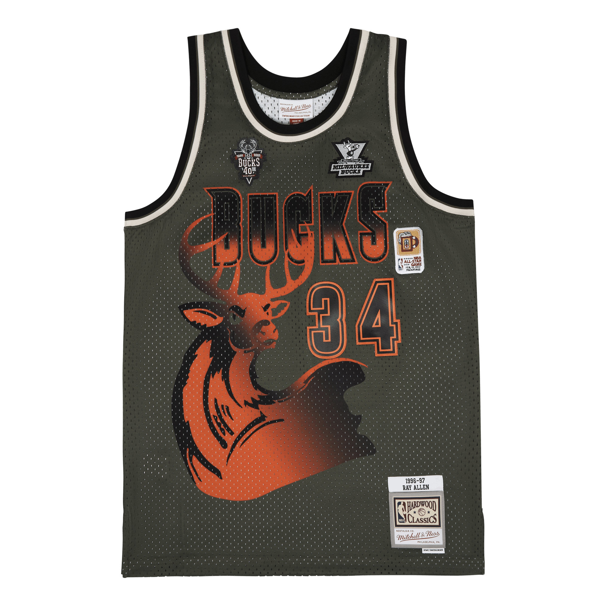 Mitchell & Ness Bucks Flight Swingman Jersey - Ray A Dark