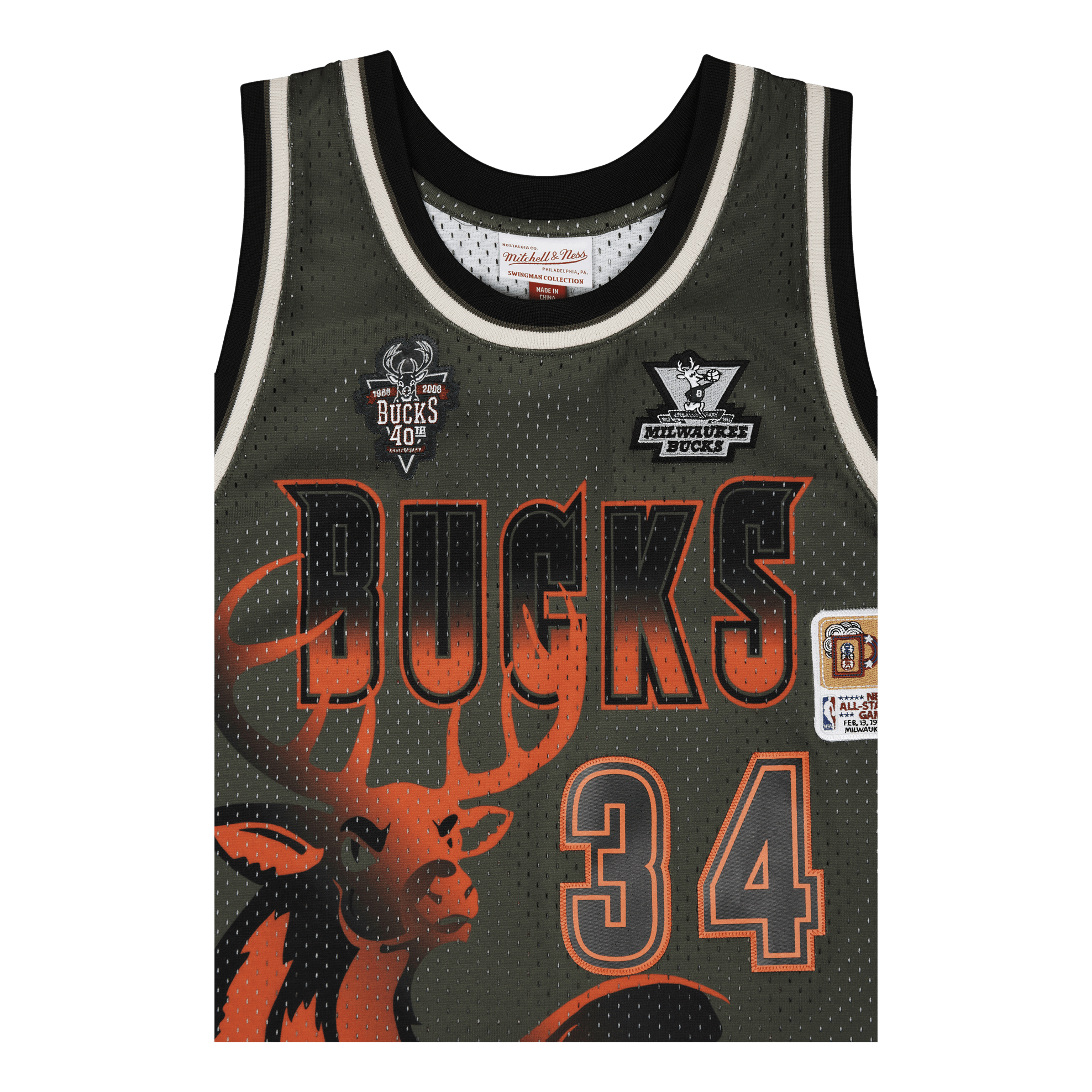 Mitchell & Ness Bucks Flight Swingman Jersey - Ray A Dark