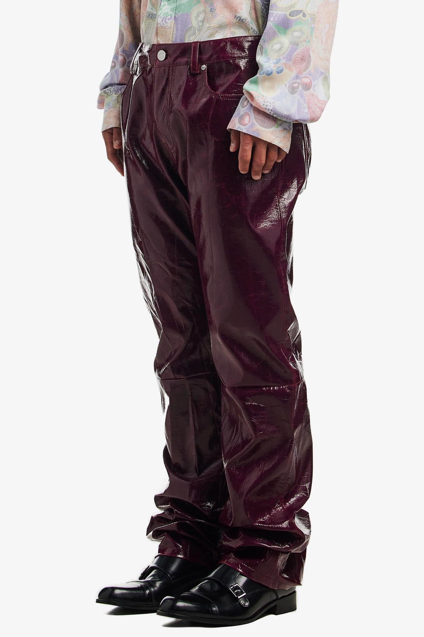 Martine ROSE LOW RISE LEATHER TROUSER