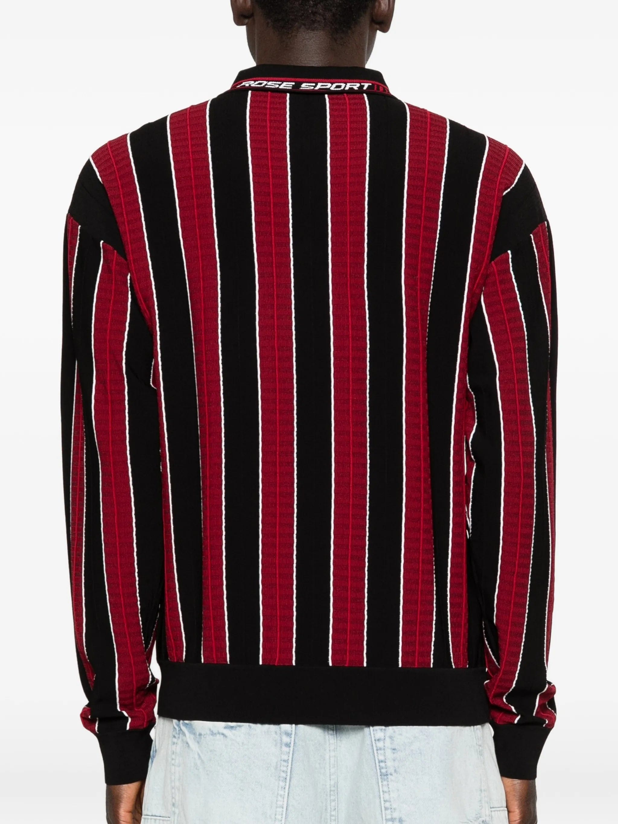 Martine Rose striped zip polo shirt