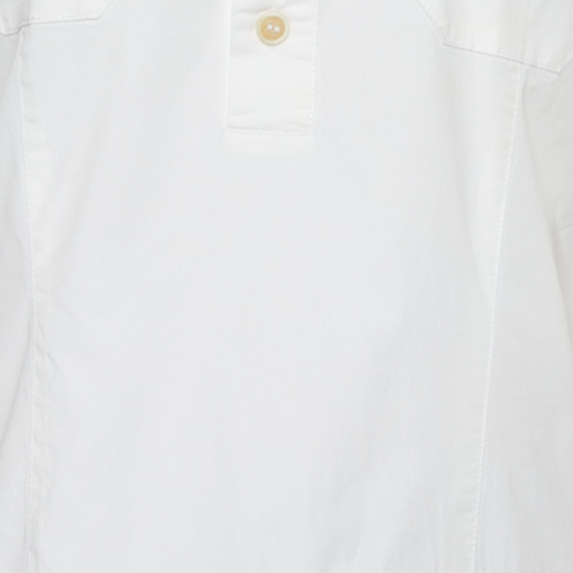Dsquared2 White Cotton Button Front Shift Dress