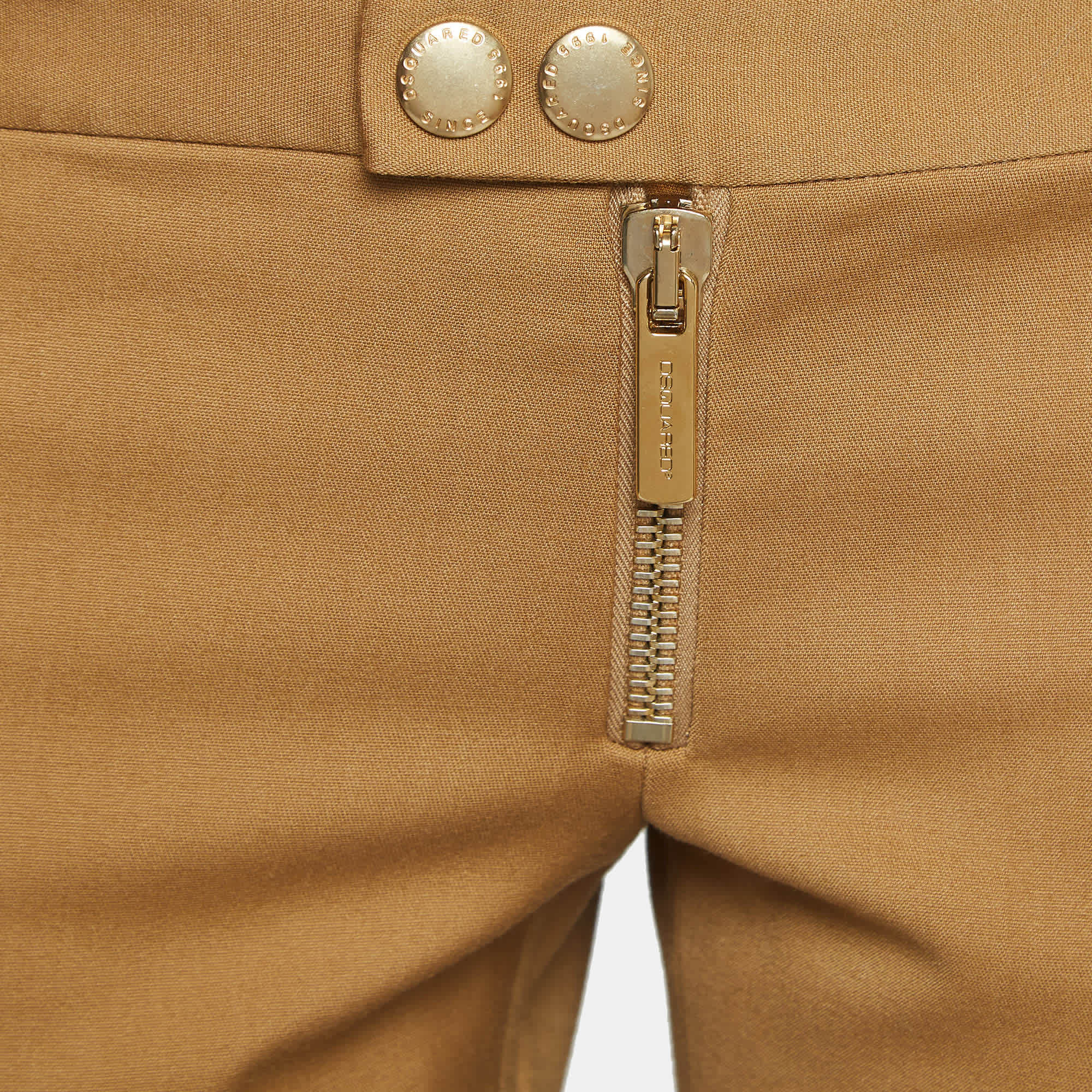 Dsquared2 Brown Gabardine Zipper Detail Trousers
