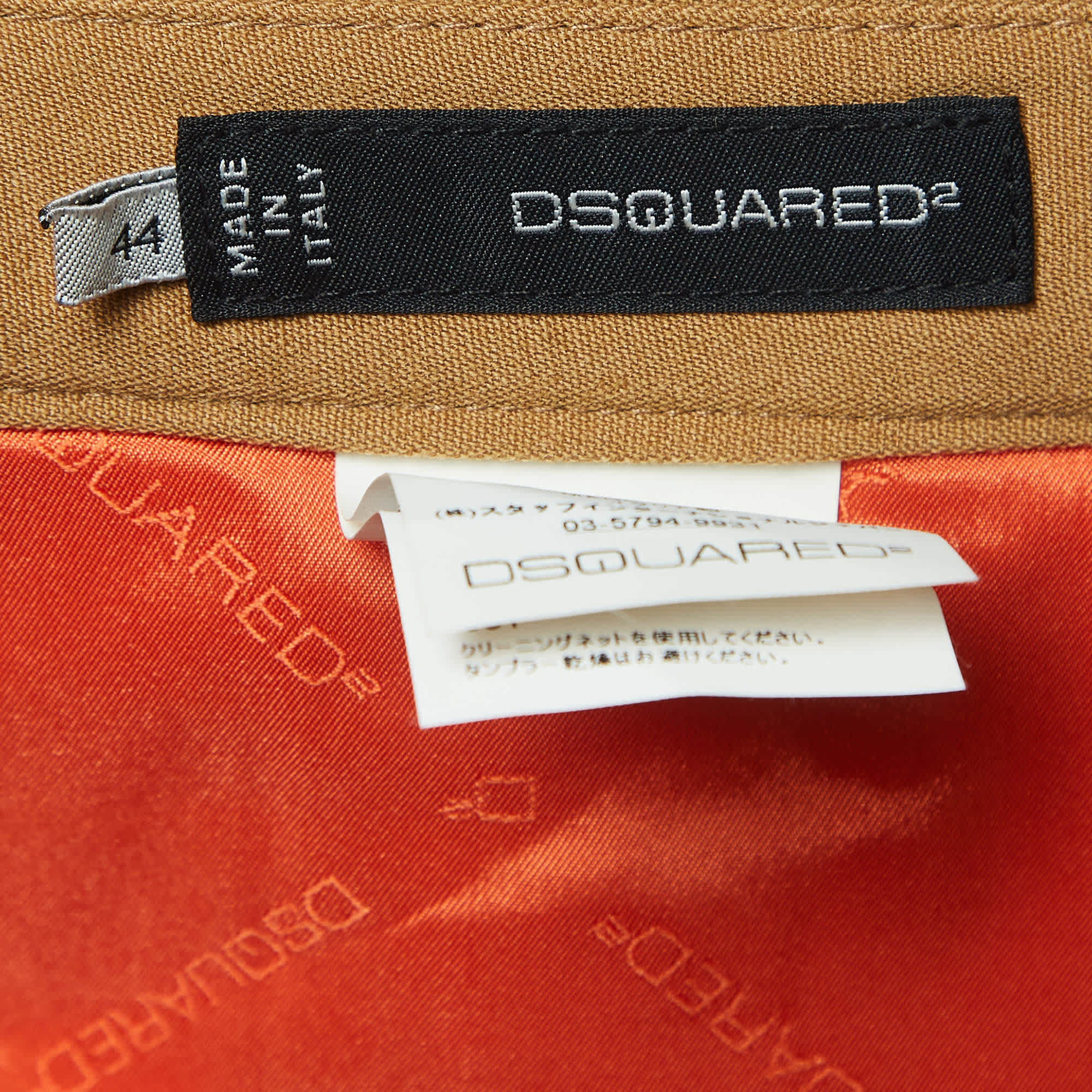 Dsquared2 Brown Gabardine Zipper Detail Trousers
