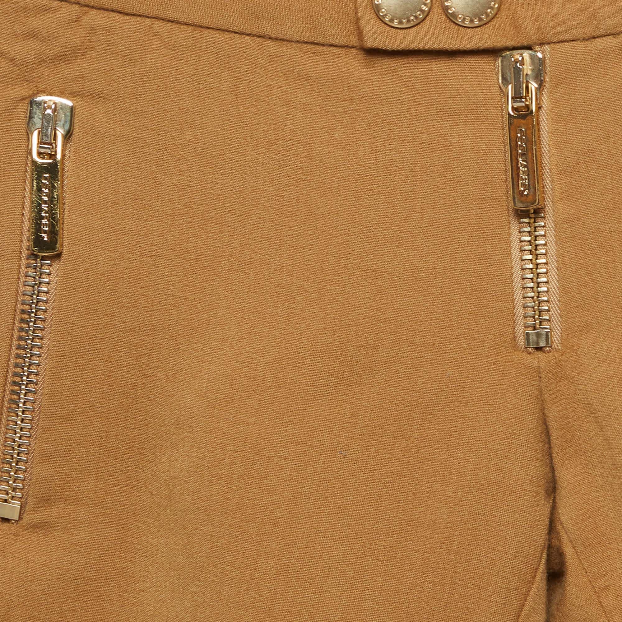 Dsquared2 Brown Cotton Straight Fit Pants