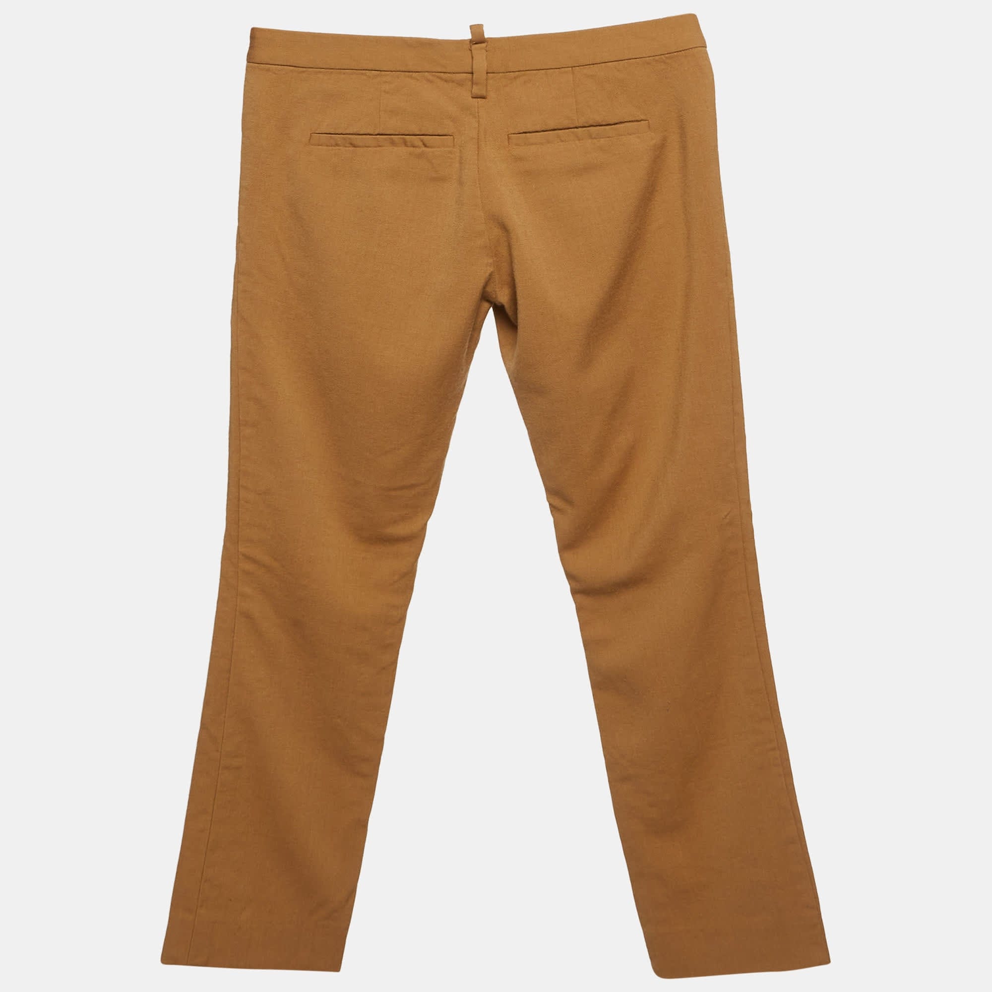 Dsquared2 Brown Cotton Straight Fit Pants