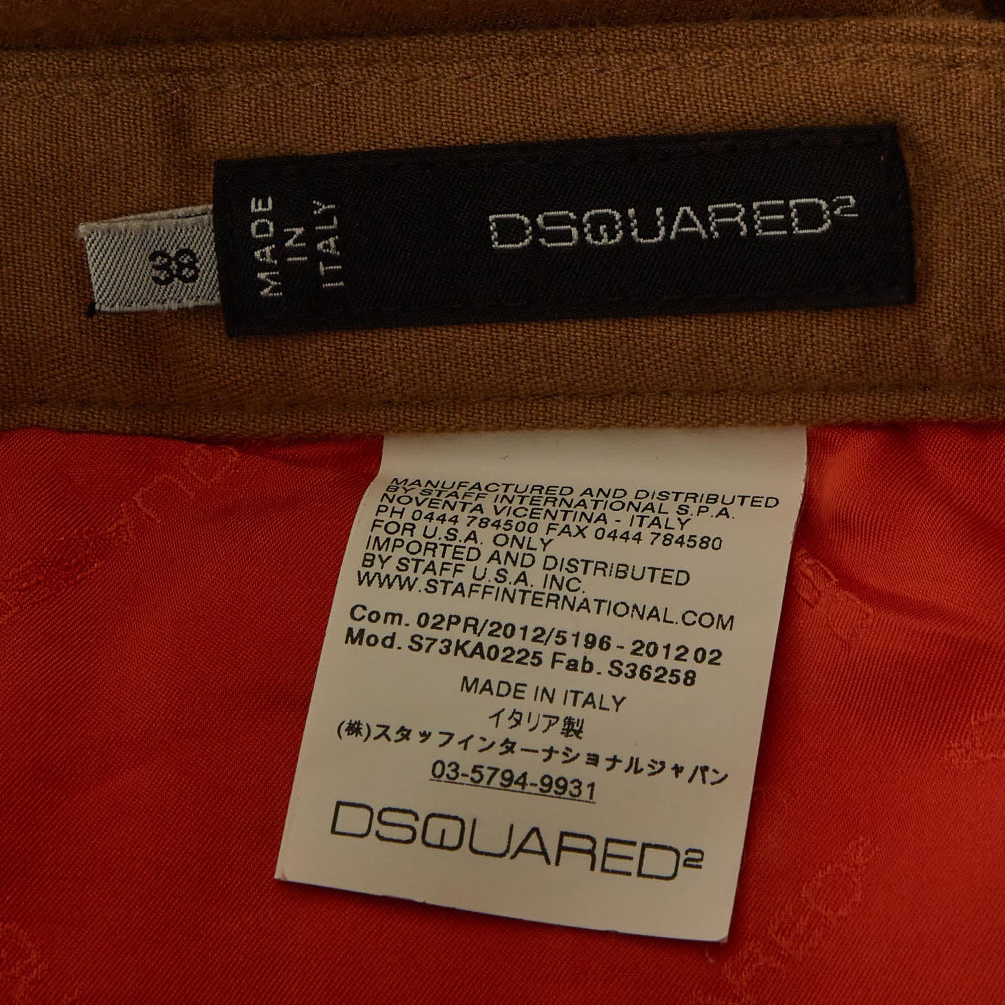 Dsquared2 Brown Cotton Straight Fit Pants