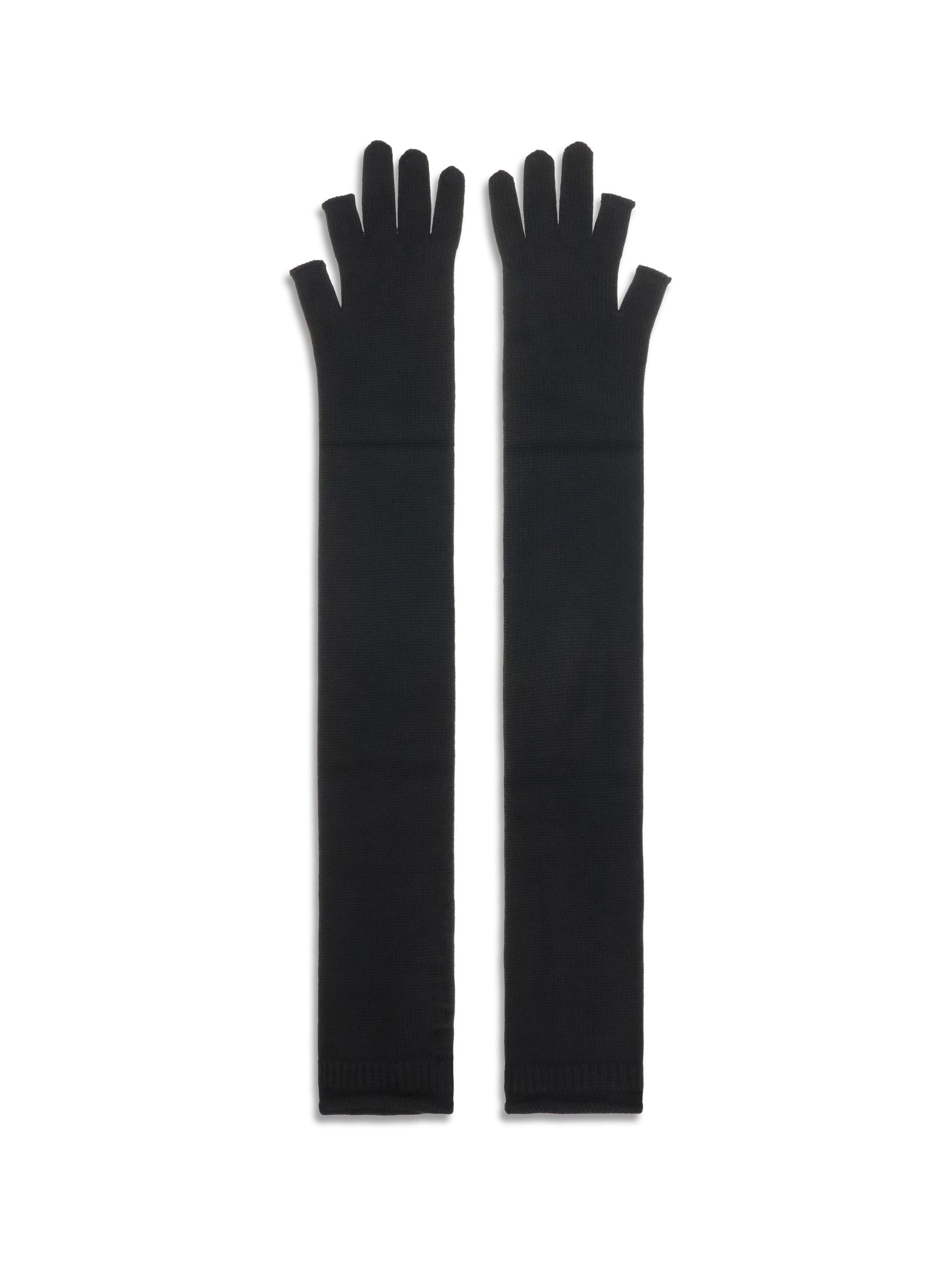 Rick Owens Ribbed Knit Gloves — Black