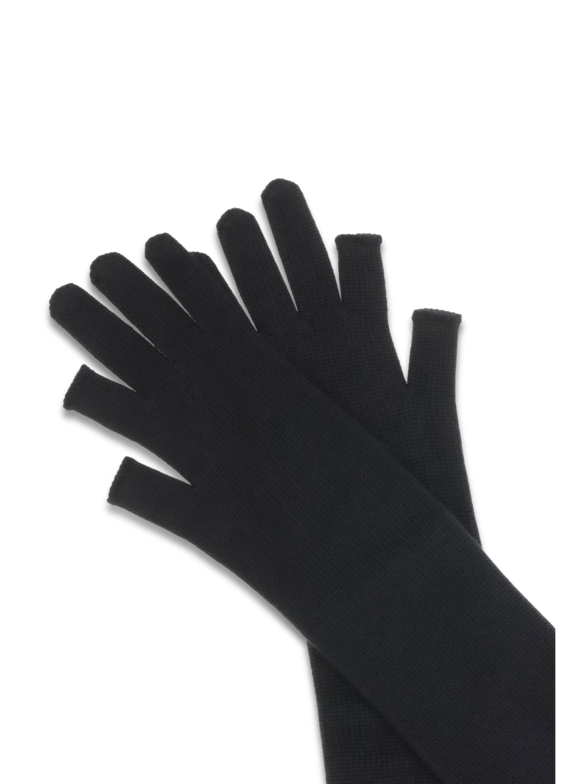 Rick Owens Ribbed Knit Gloves — Black