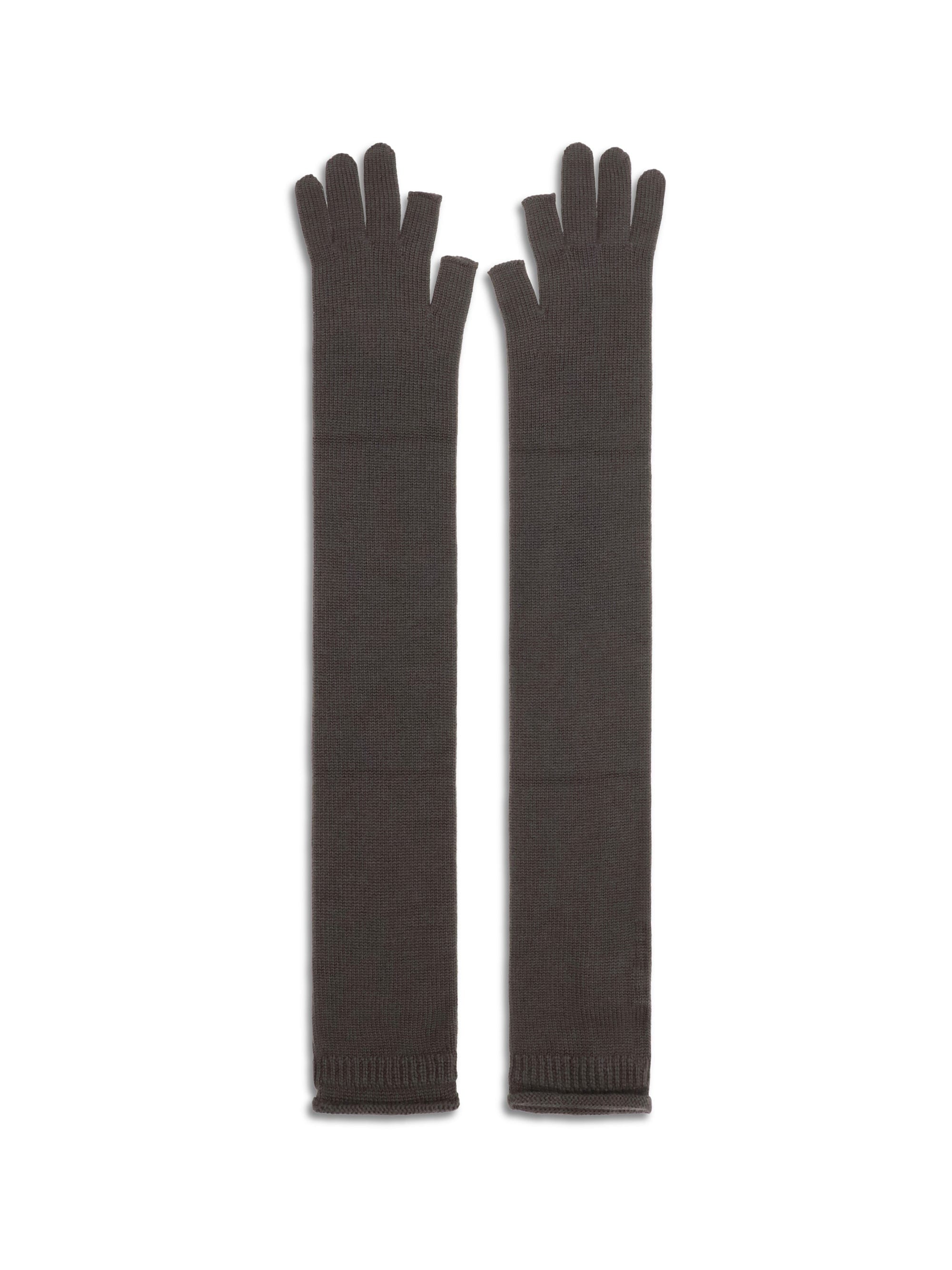 Rick Owens Knit Wool - Blend Gloves — Dark Grey