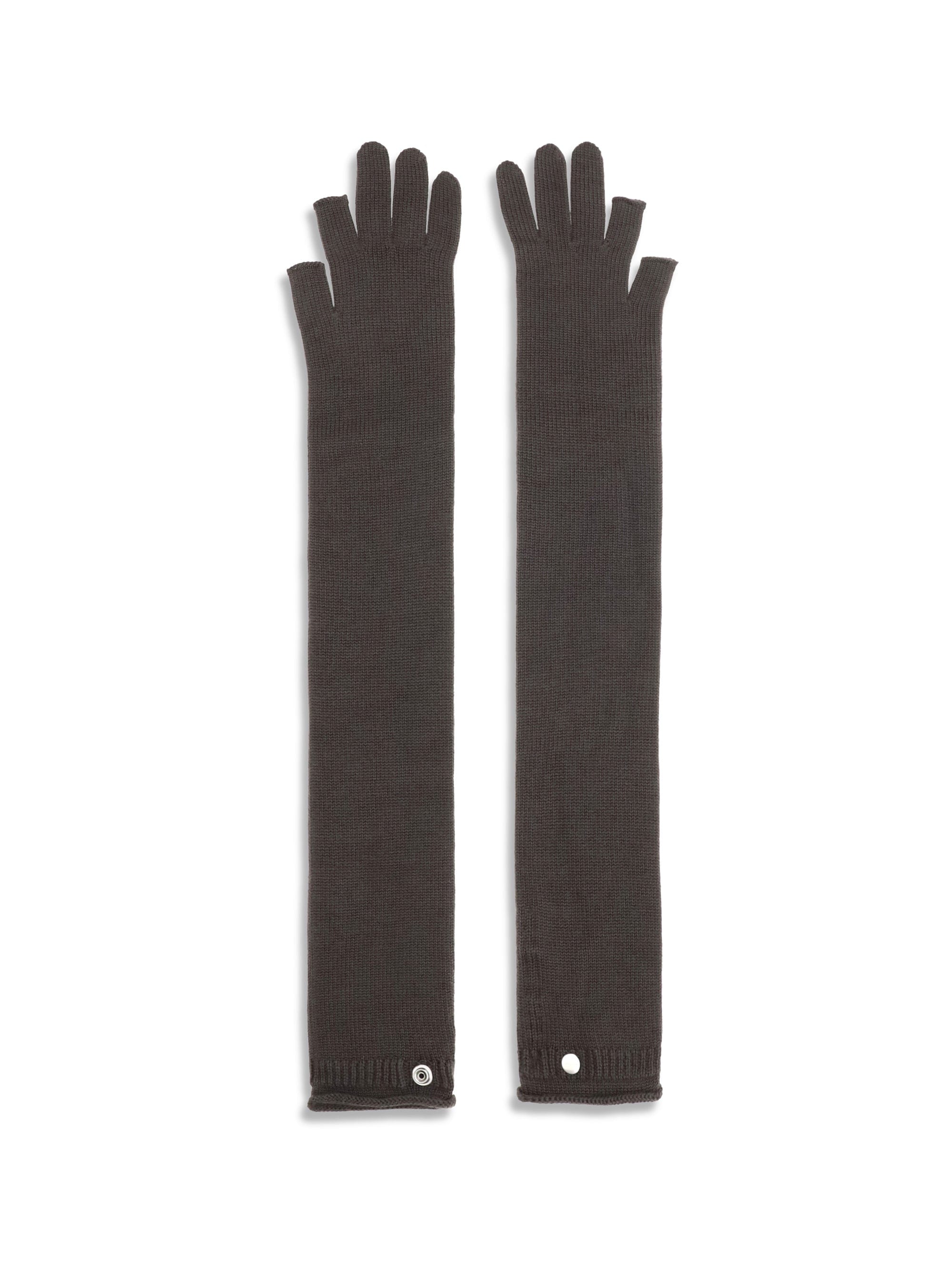 Rick Owens Knit Wool - Blend Gloves — Dark Grey