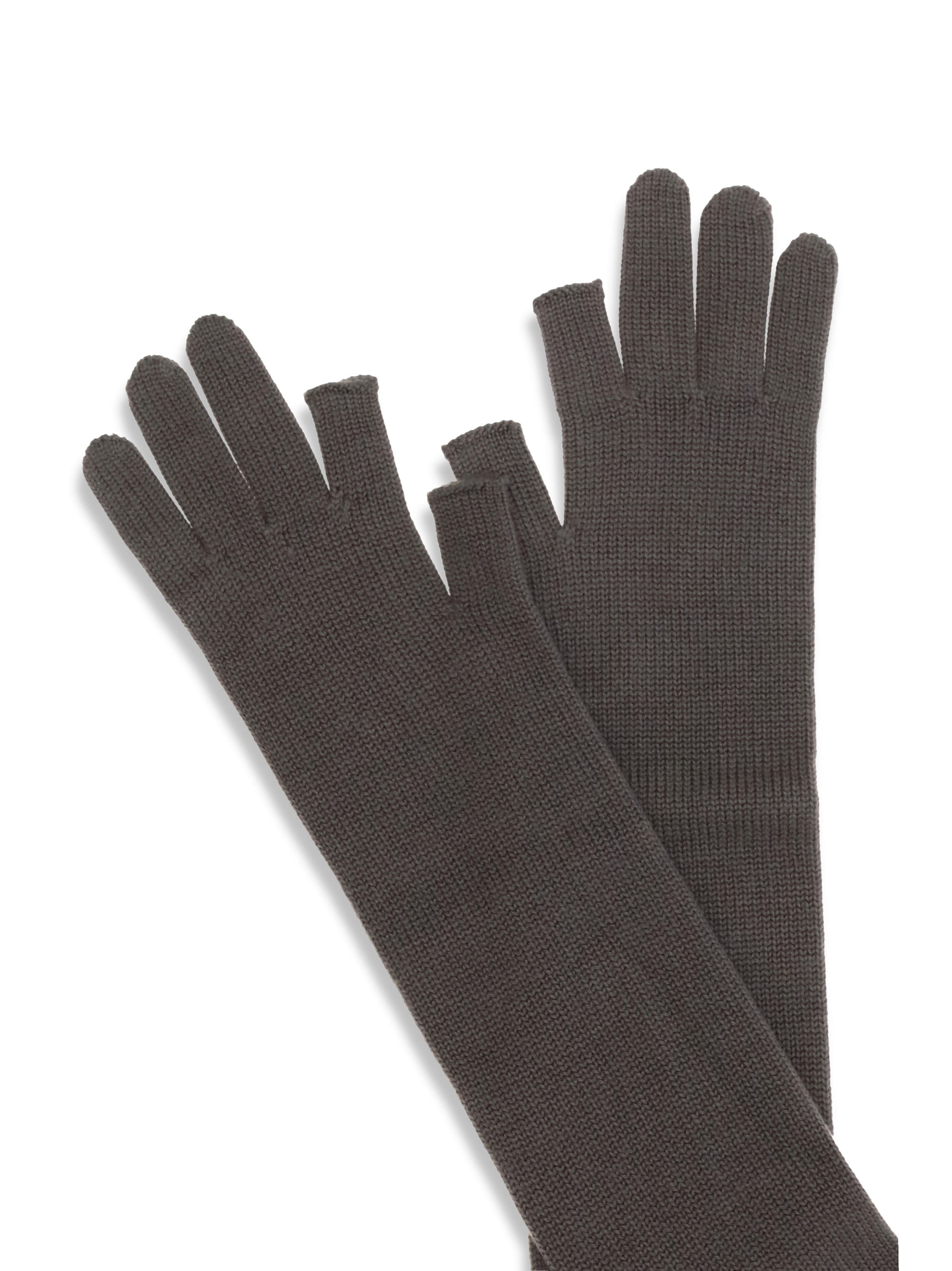 Rick Owens Knit Wool - Blend Gloves — Dark Grey